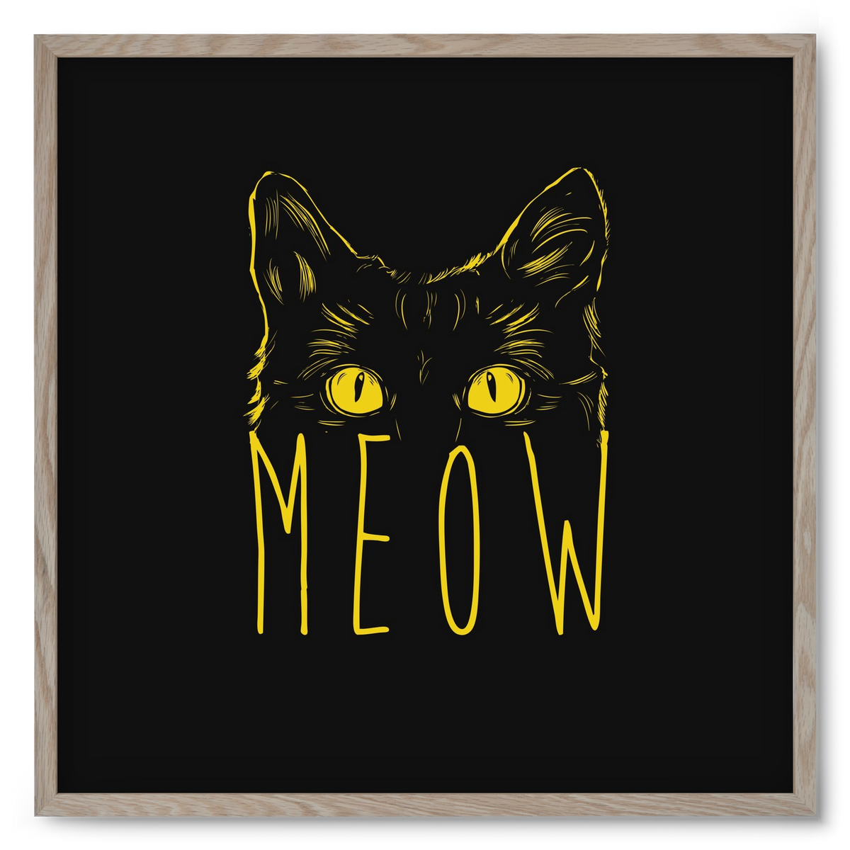 Meow, 50x50 cm (50x50 cm), Tölgy keret