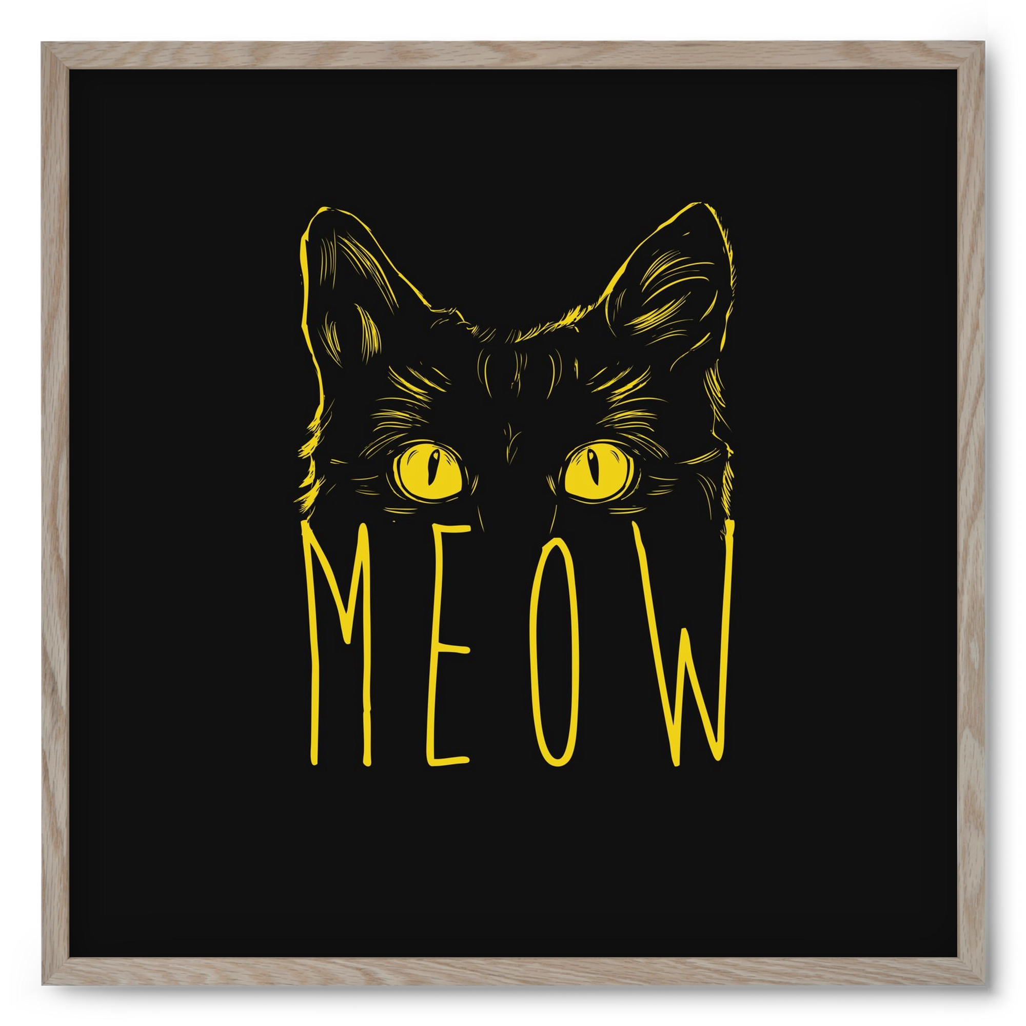 Meow, 50x50 cm (50x50 cm), Tölgy keret
