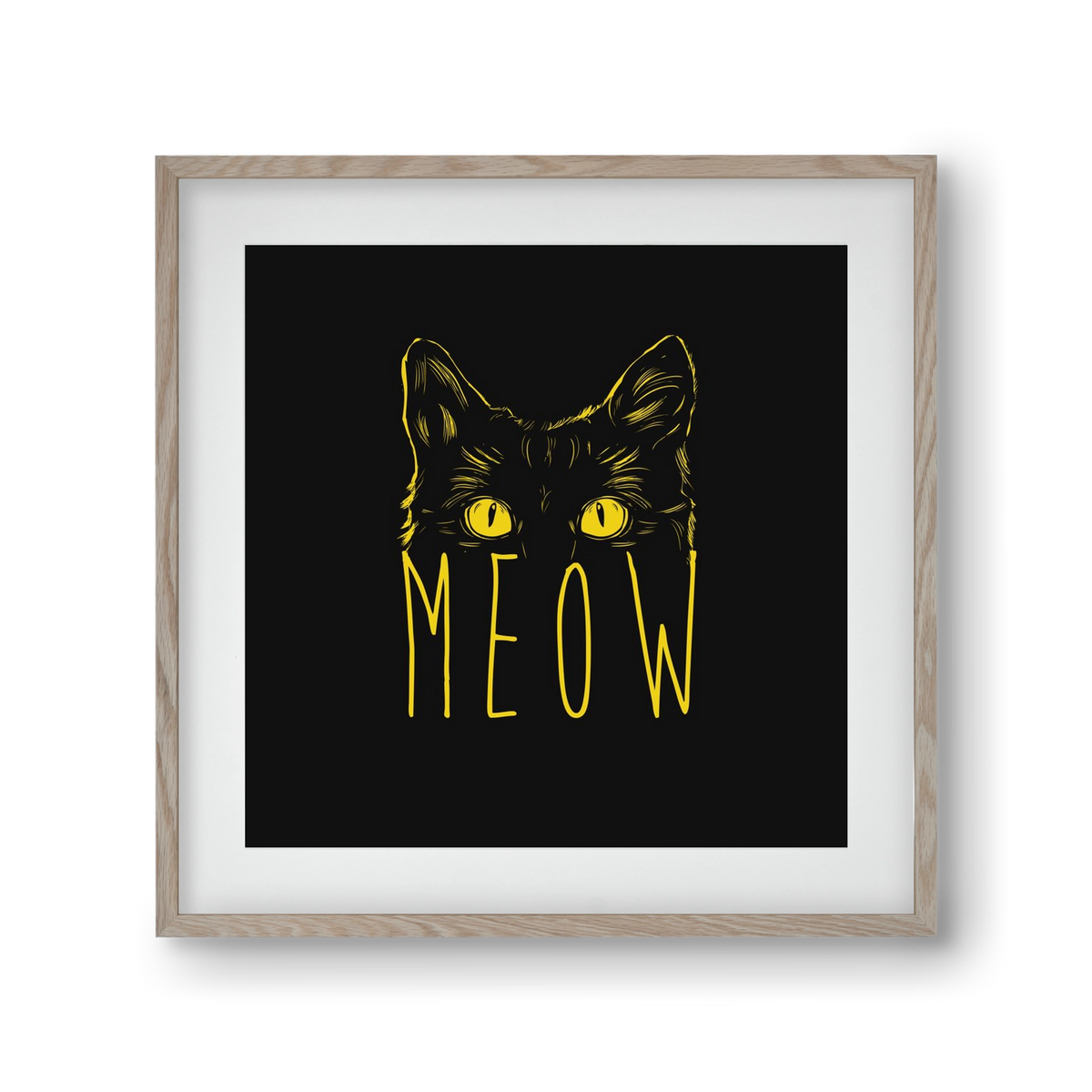 Meow, 30x30 cm (20x20 cm), Tölgy keret, paszpartuval