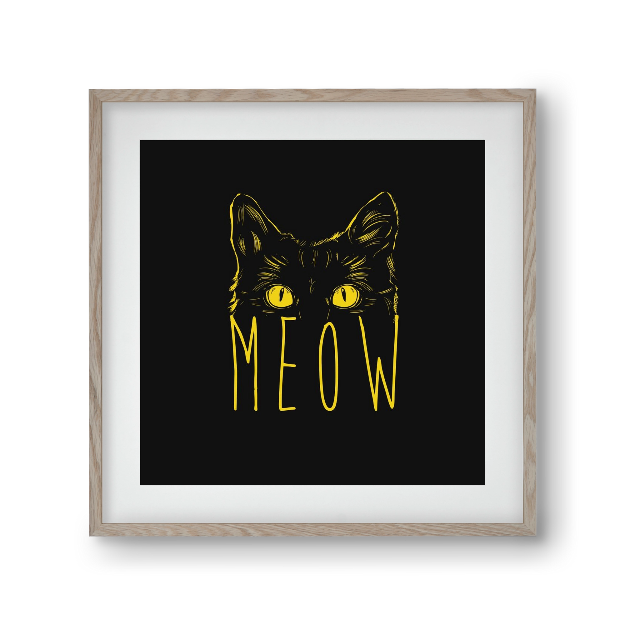 Meow, 30x30 cm (20x20 cm), Tölgy keret, paszpartuval