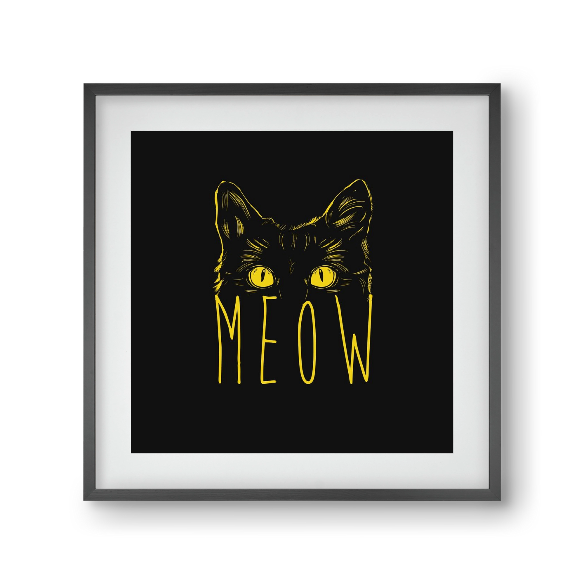 Meow, 30x30 cm (20x20 cm), Fekete keret, paszpartuval