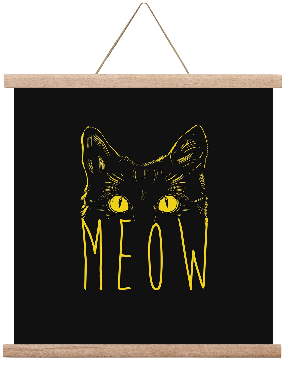 Meow, 40x40 cm (40x40 cm), Tölgy akasztó