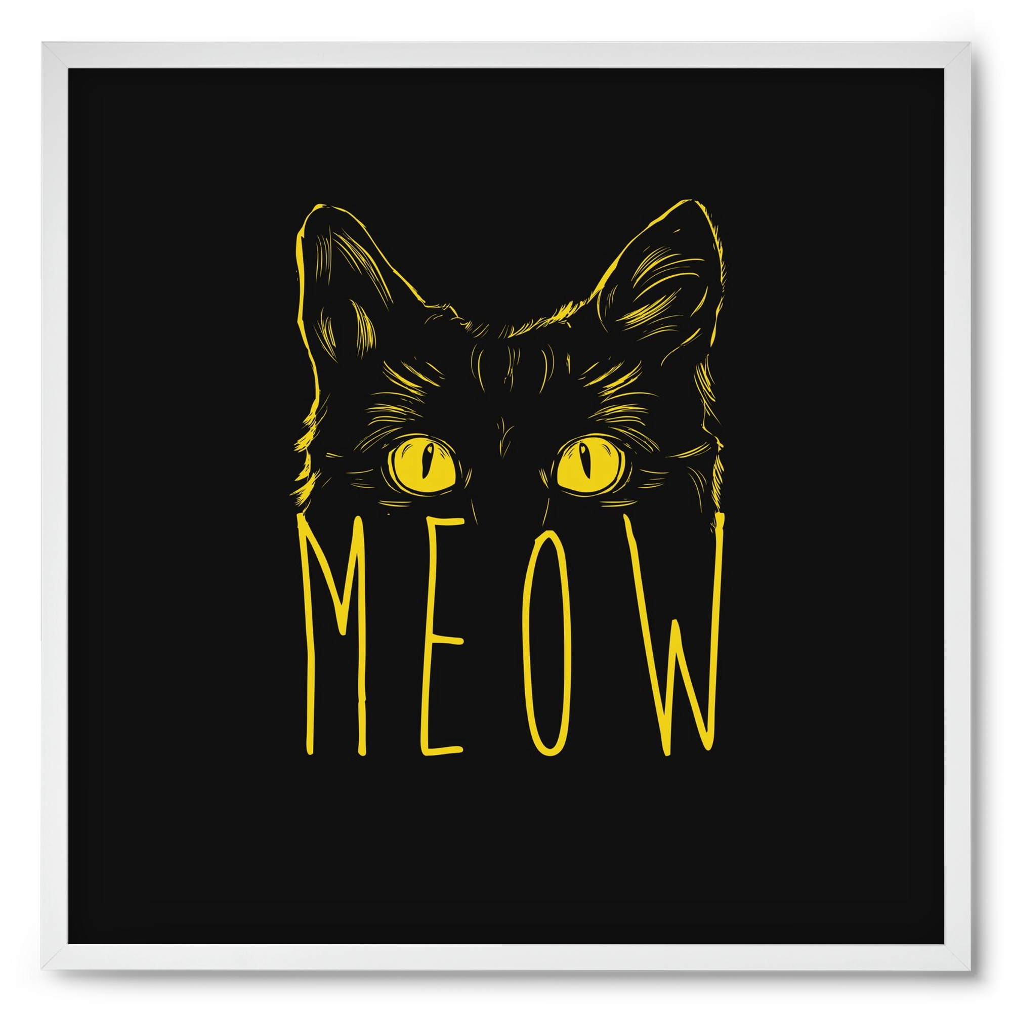 Meow, 50x50 cm (50x50 cm), Fehér keret