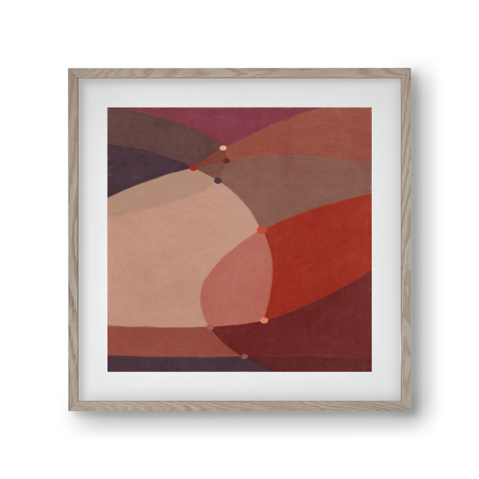 Abstract Intersections Q03, 30x30 cm (20x20 cm), Tölgy keret, paszpartuval