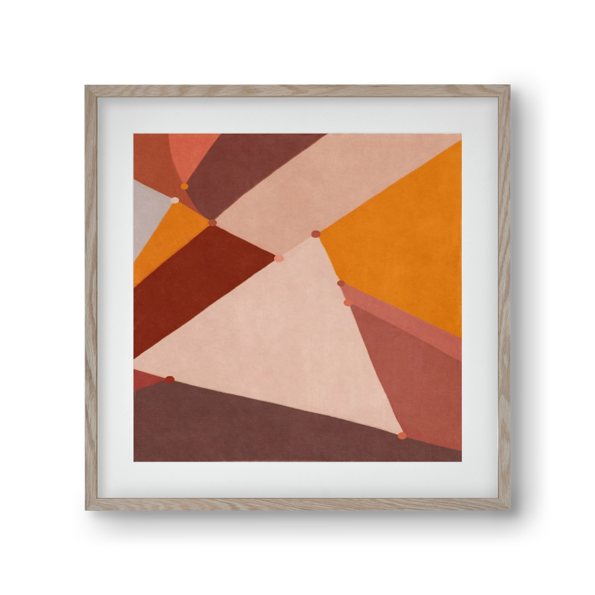 Abstract Intersections Q07, 30x30 cm (20x20 cm), Tölgy keret, paszpartuval
