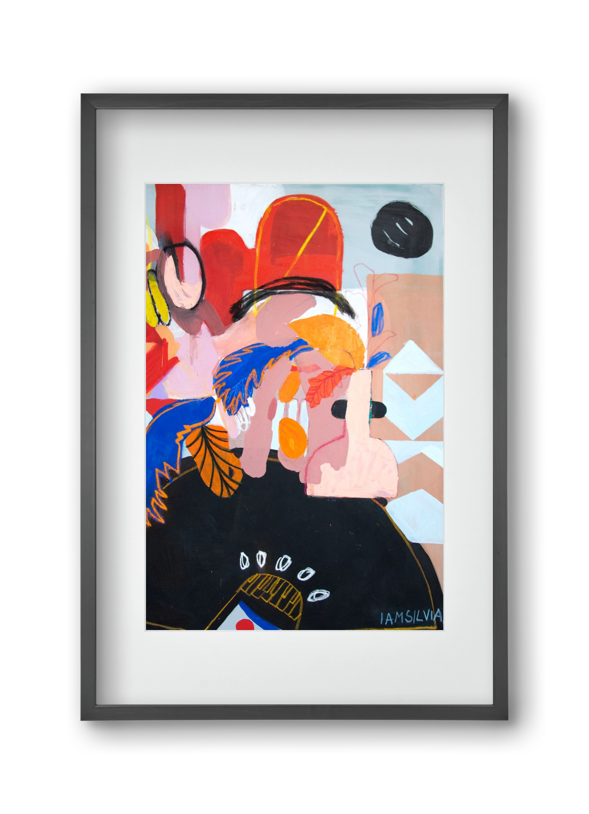 Sam o sebe I., 30x45 cm (20x30 cm), Fekete keret, paszpartuval