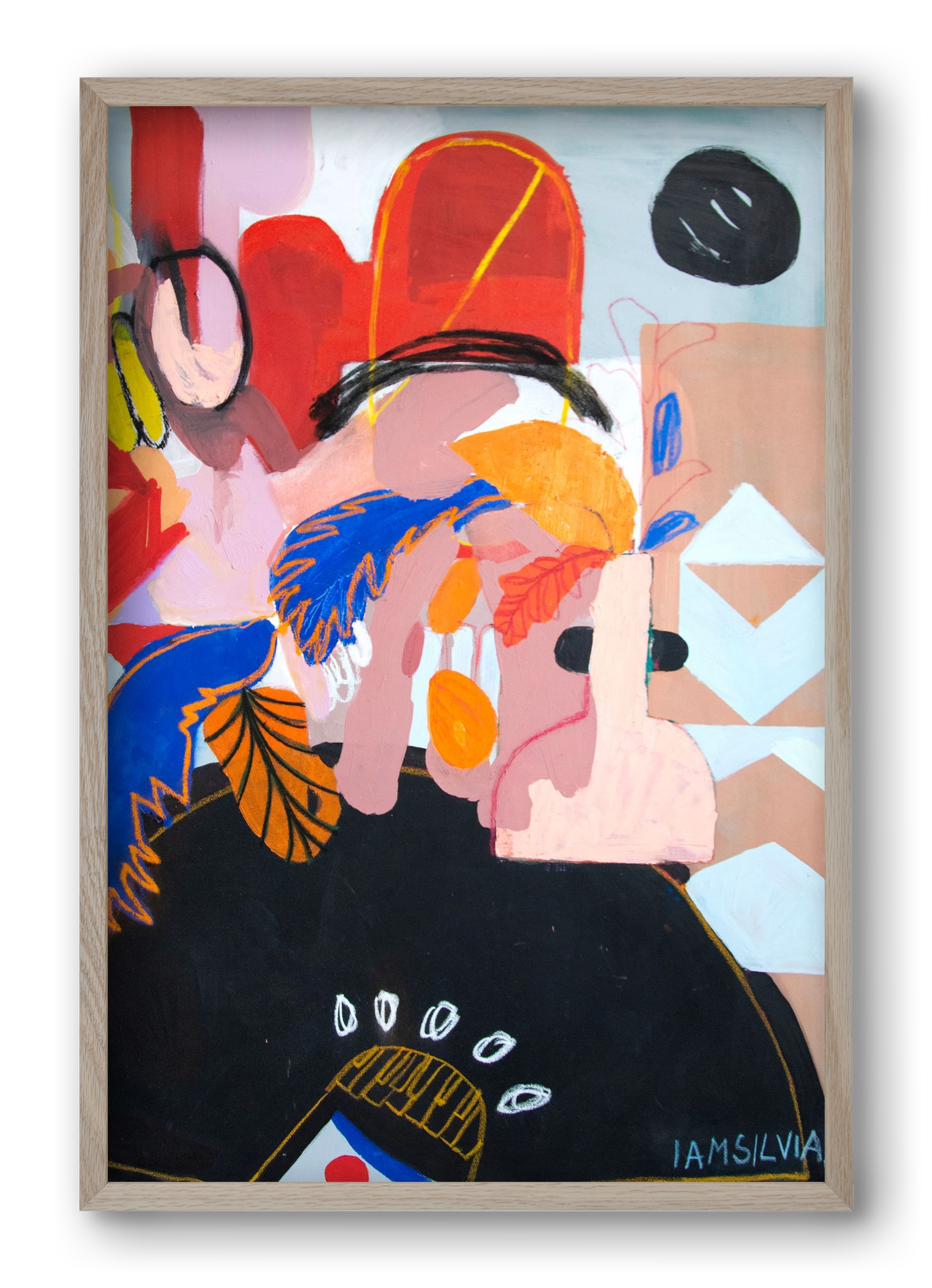 Sam o sebe I., 40x60 cm (40x60 cm), Tölgy keret