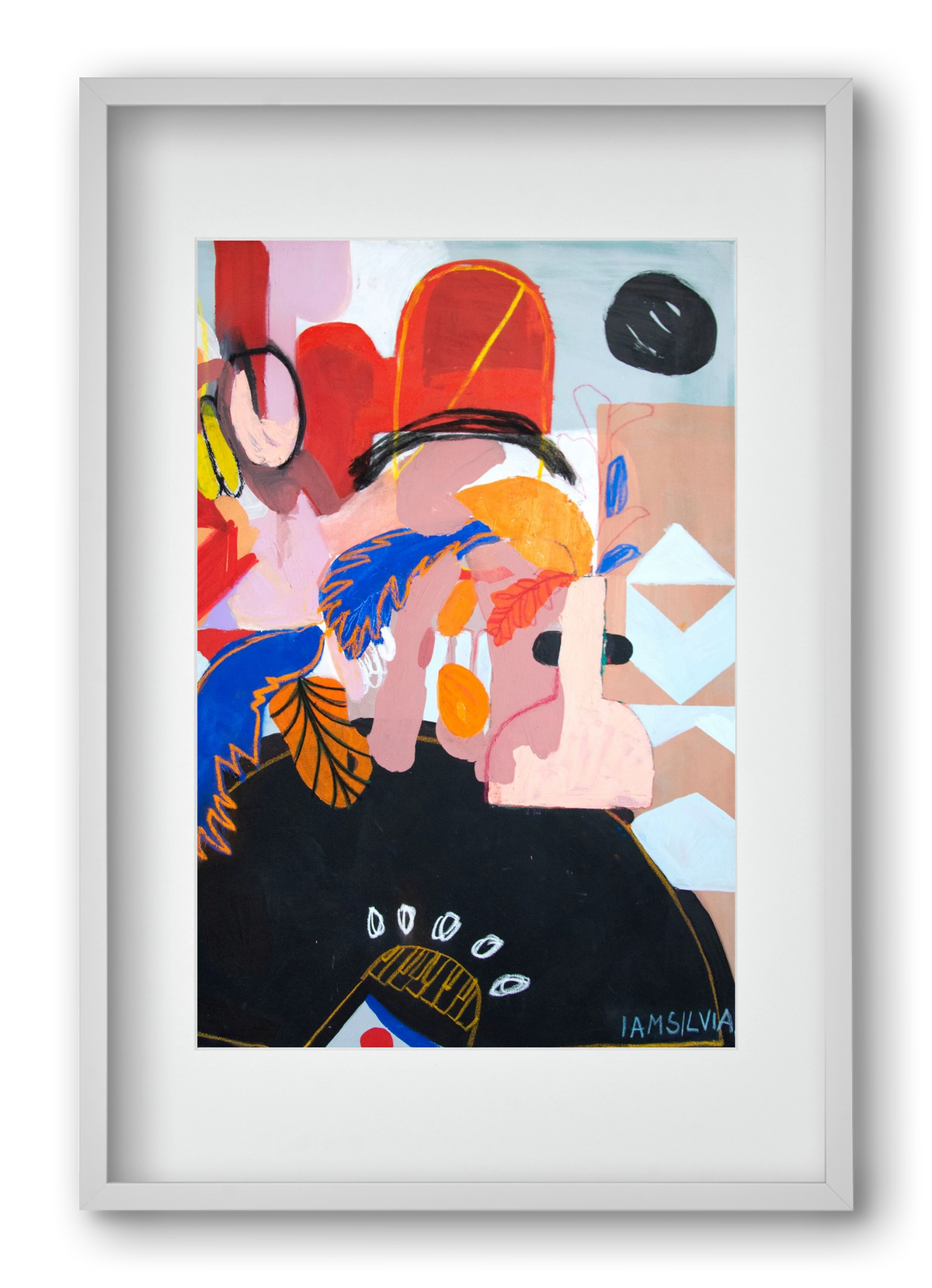 Sam o sebe I., 40x60 cm (30x45 cm), Fehér keret, paszpartuval