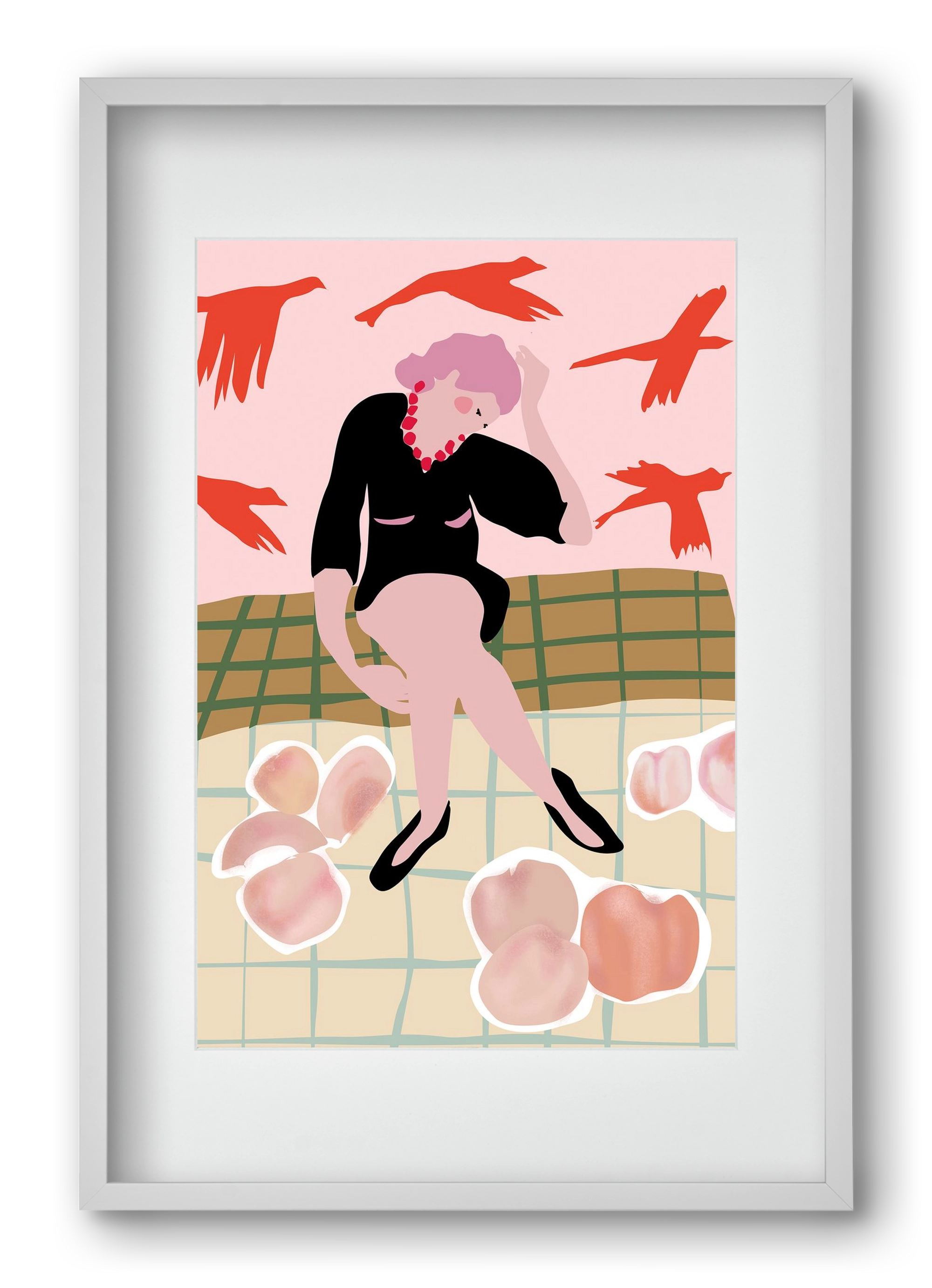 Apricot, 40x60 cm (30x45 cm), Fehér keret, paszpartuval