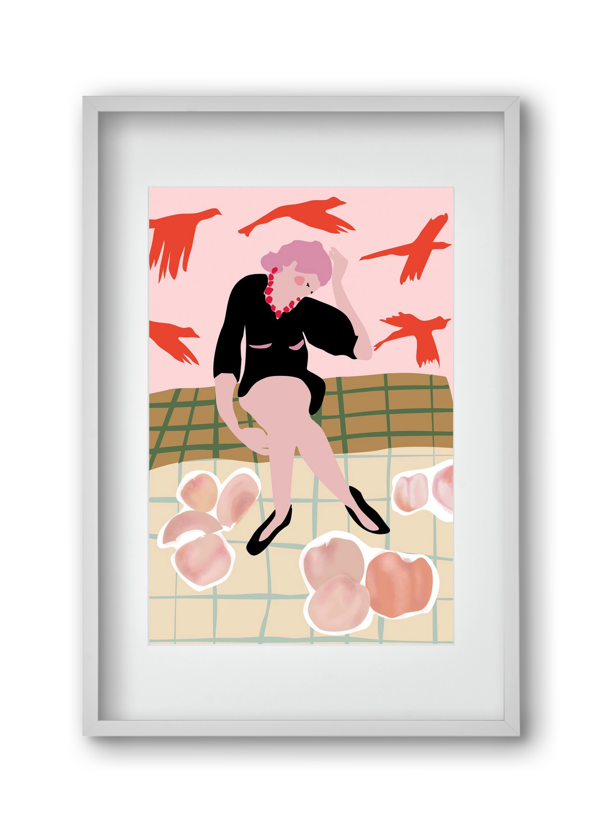 Apricot, 30x45 cm (20x30 cm), Fehér keret, paszpartuval