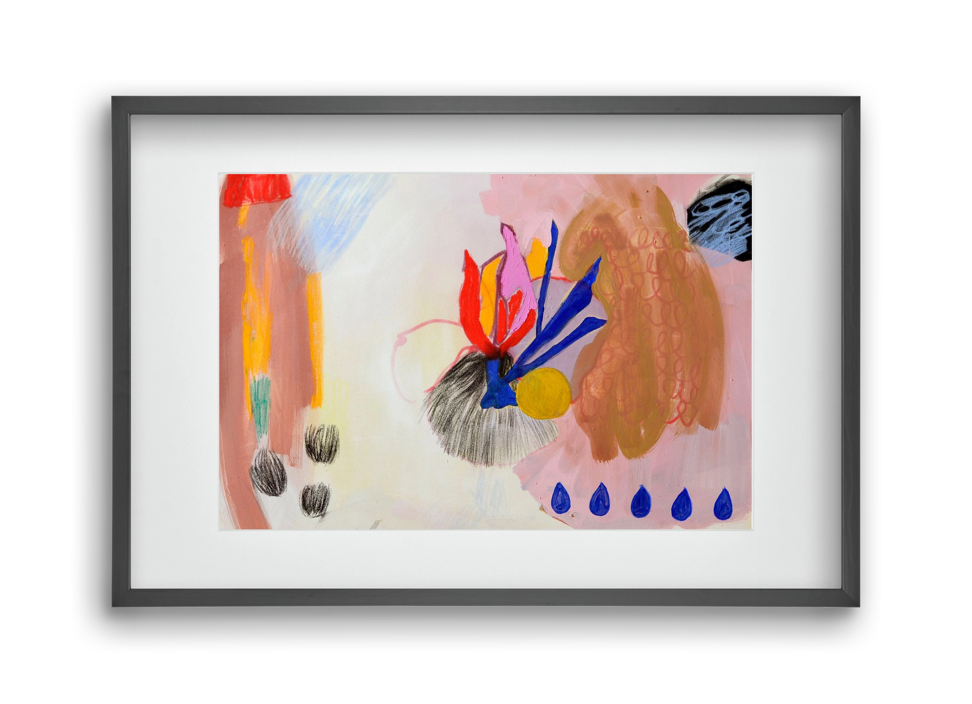 Karneval, 45x30 cm (30x20 cm), Fekete keret, paszpartuval