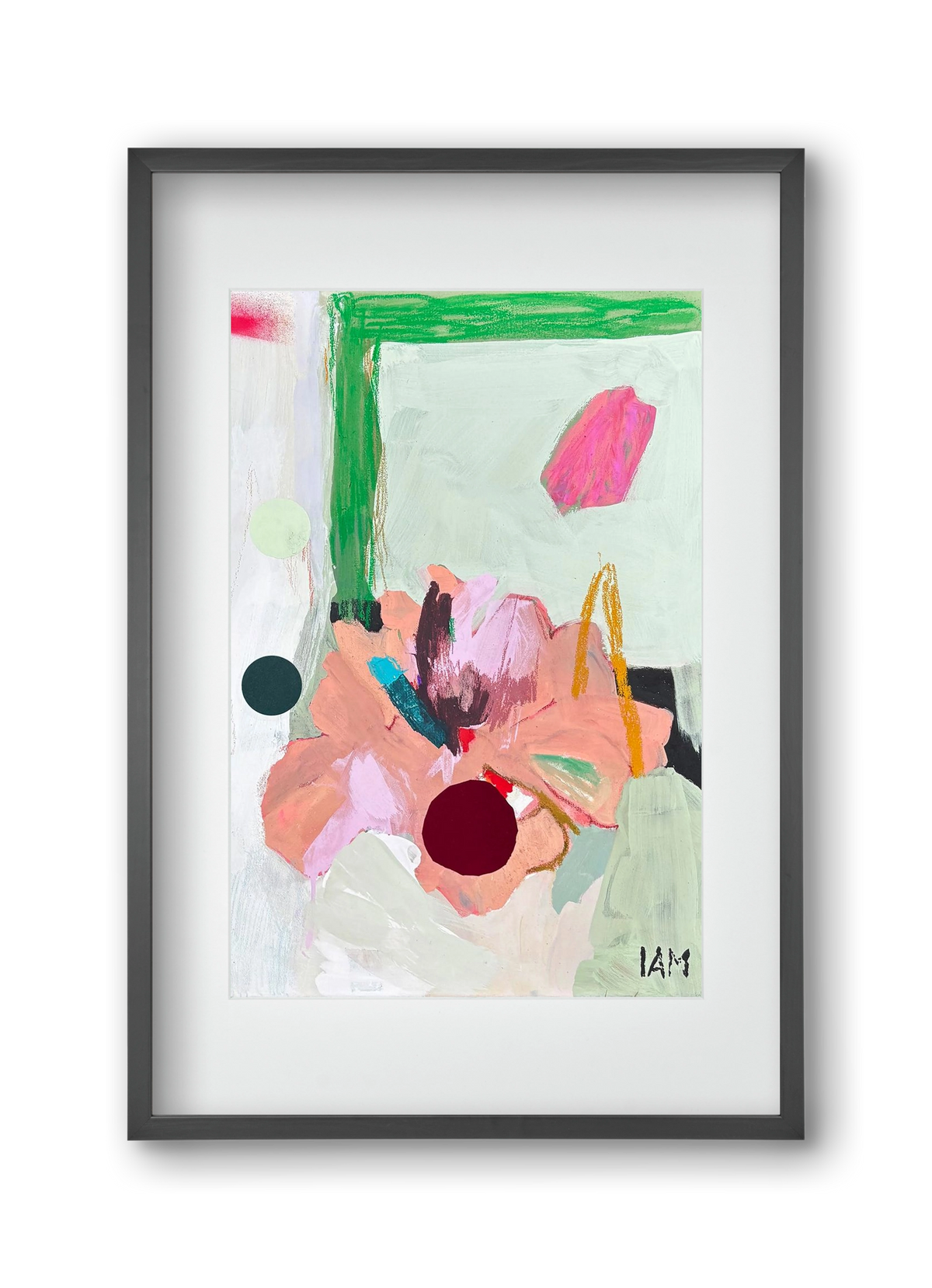 flower, 30x45 cm (20x30 cm), Fekete keret, paszpartuval