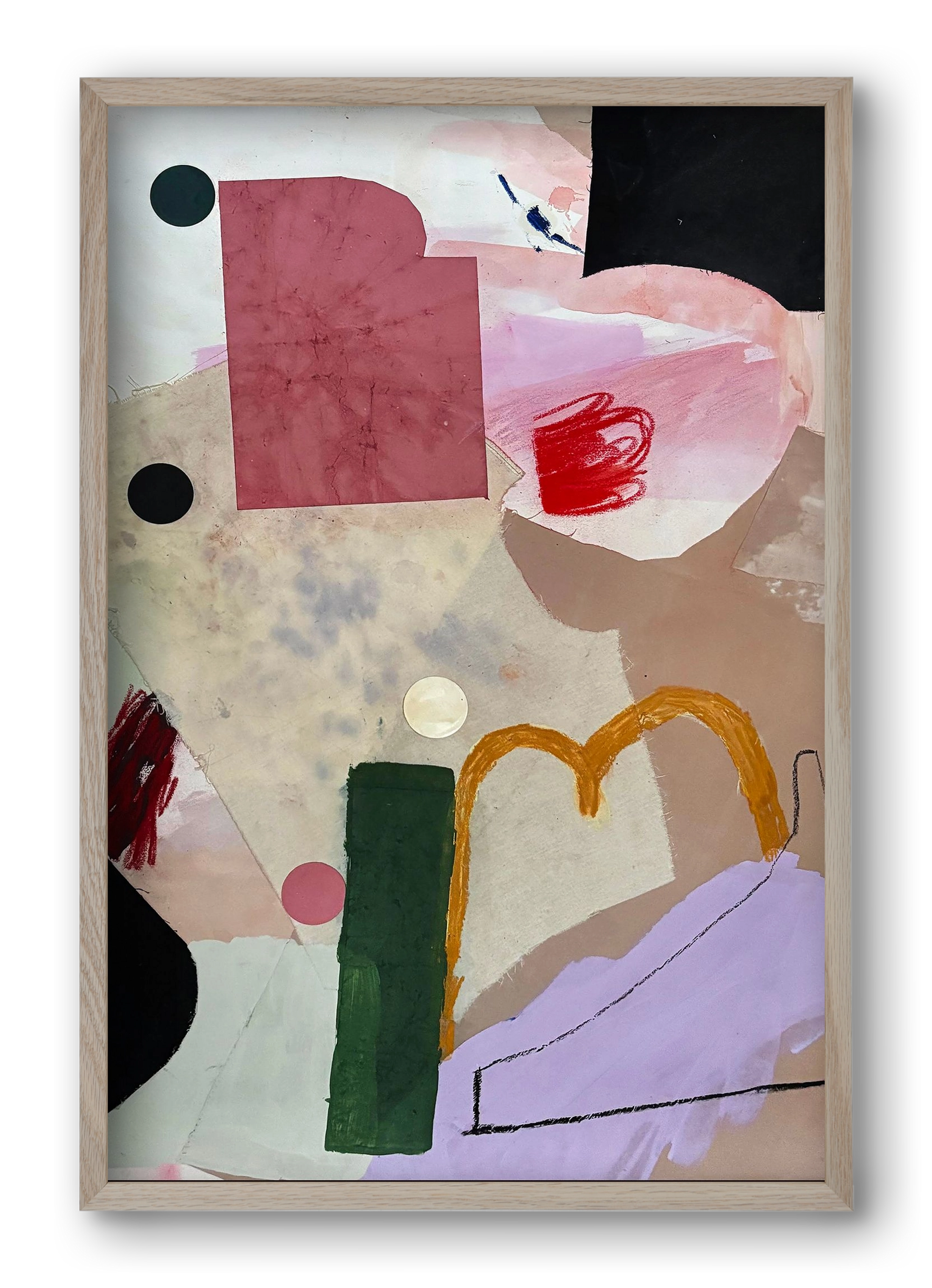 Child on the playground, 40x60 cm (40x60 cm), Tölgy keret