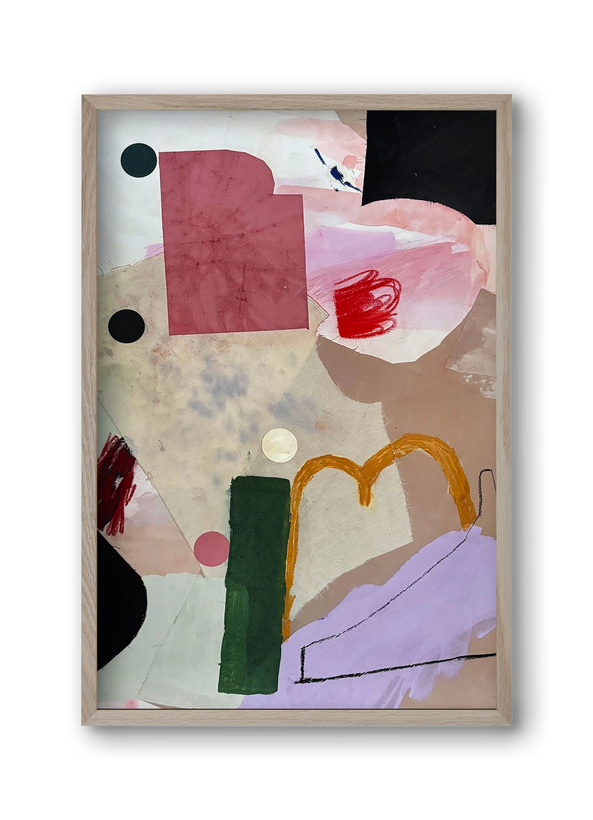 Child on the playground, 30x45 cm (30x45 cm), Tölgy keret