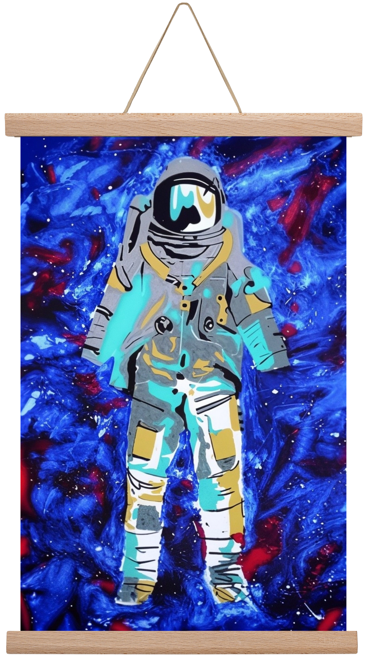 Astronaut, 30x45 cm (30x45 cm), Tölgy akasztó