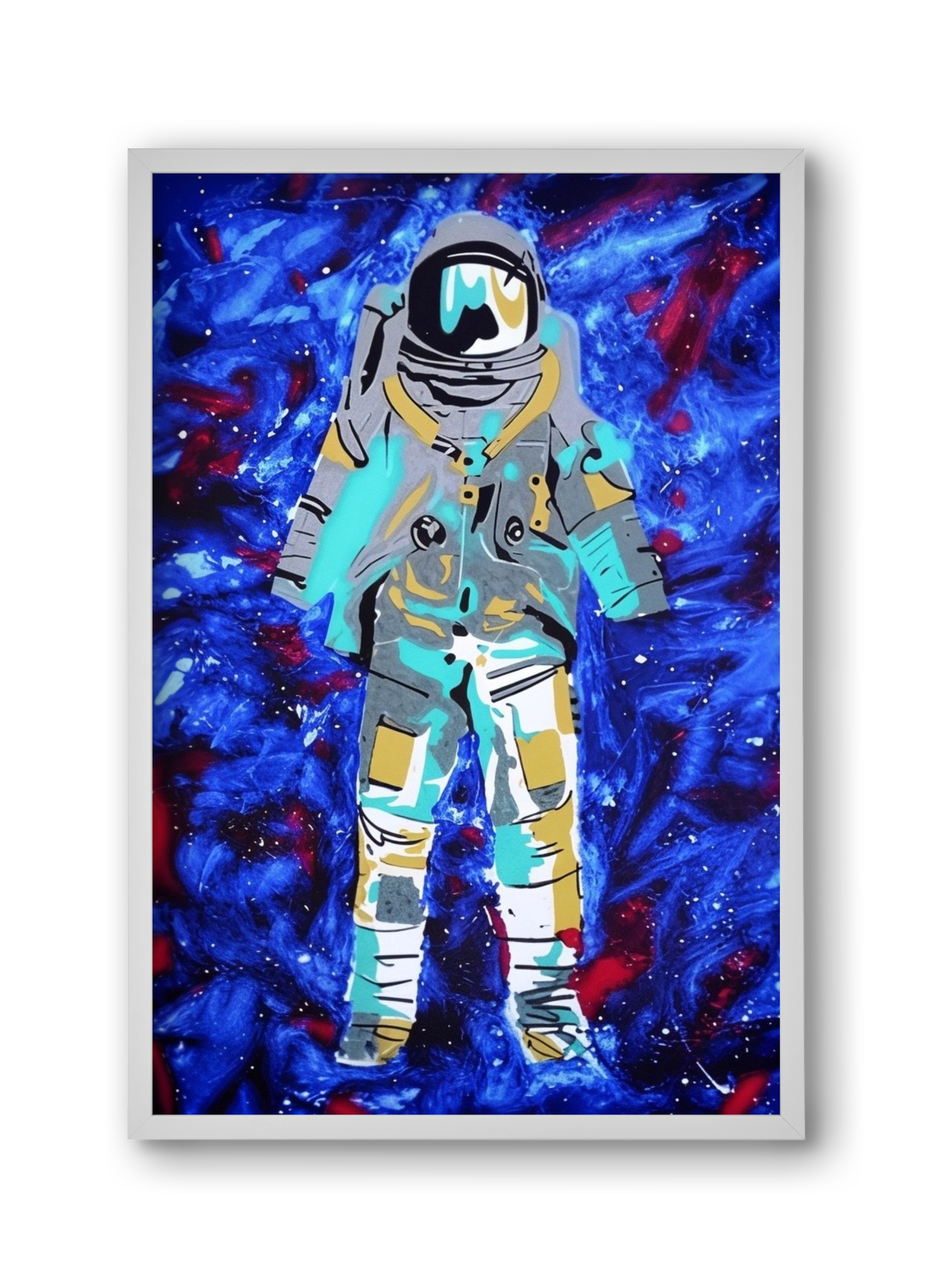 Astronaut, 30x45 cm (30x45 cm), Fehér keret