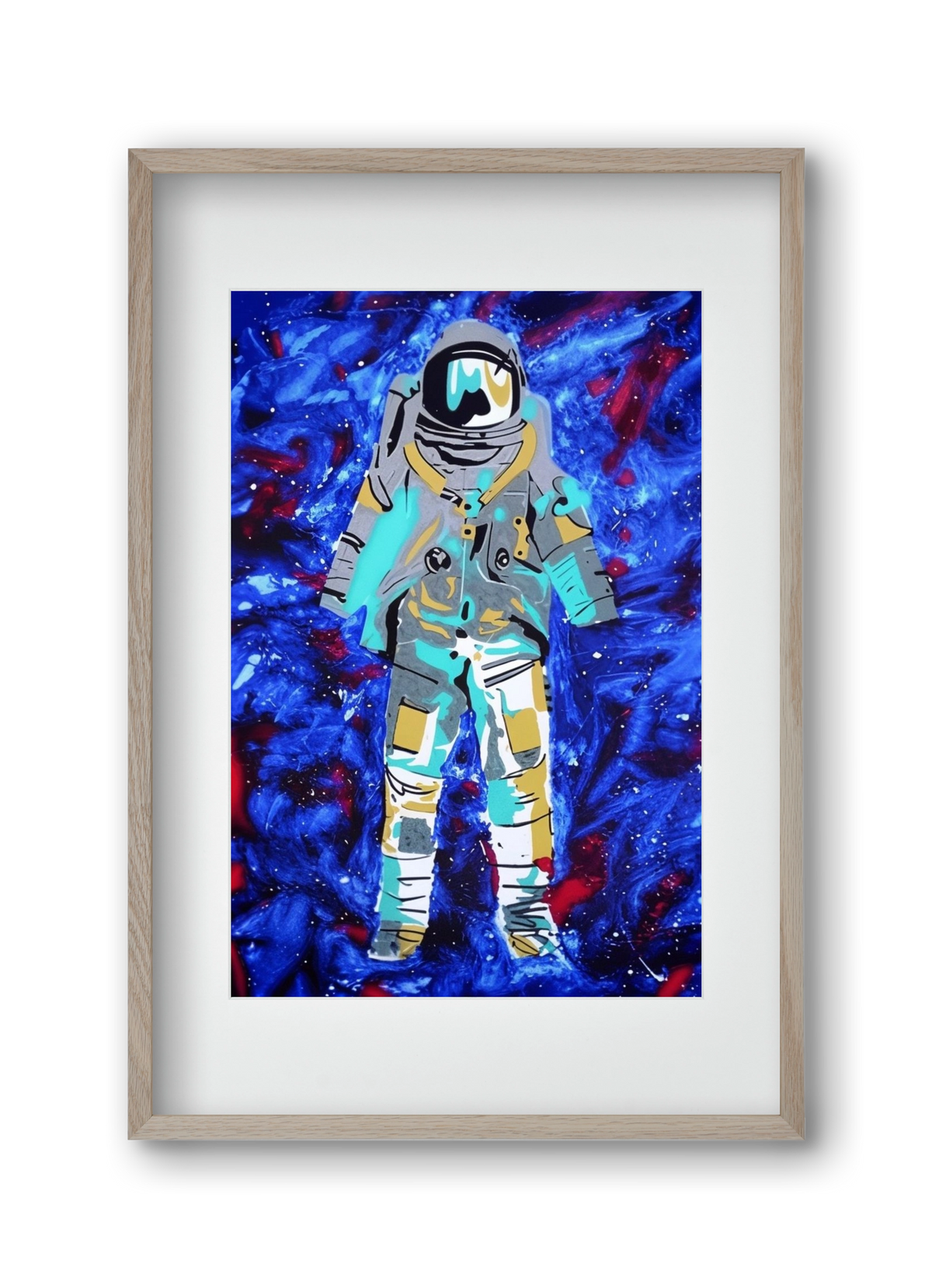 Astronaut, 30x45 cm (20x30 cm), Tölgy keret, paszpartuval