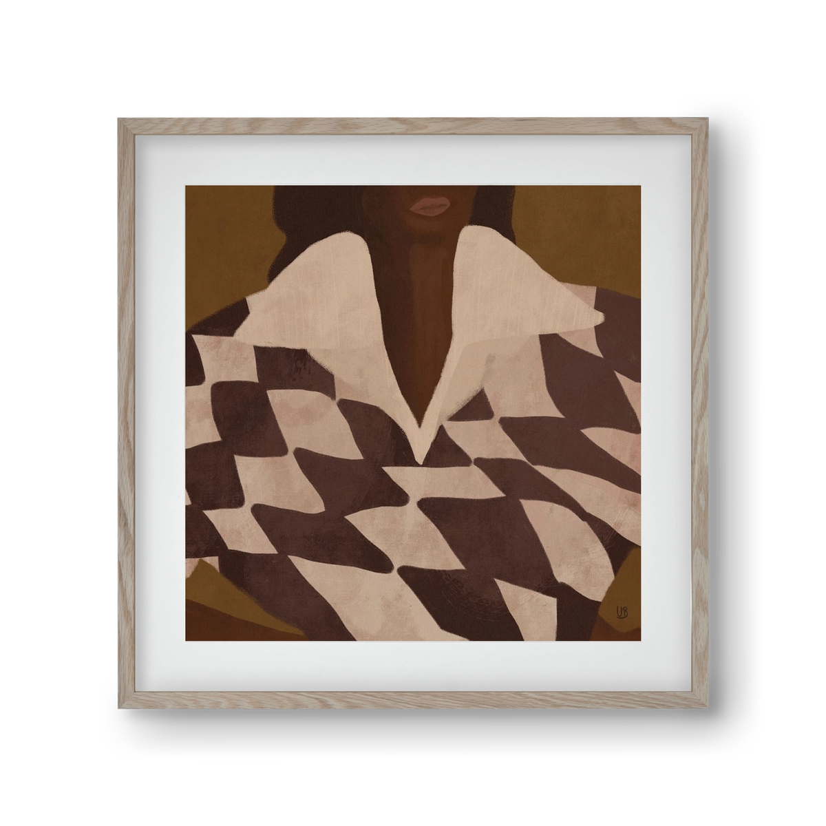 Wearing Checks, 30x30 cm (20x20 cm), Tölgy keret, paszpartuval