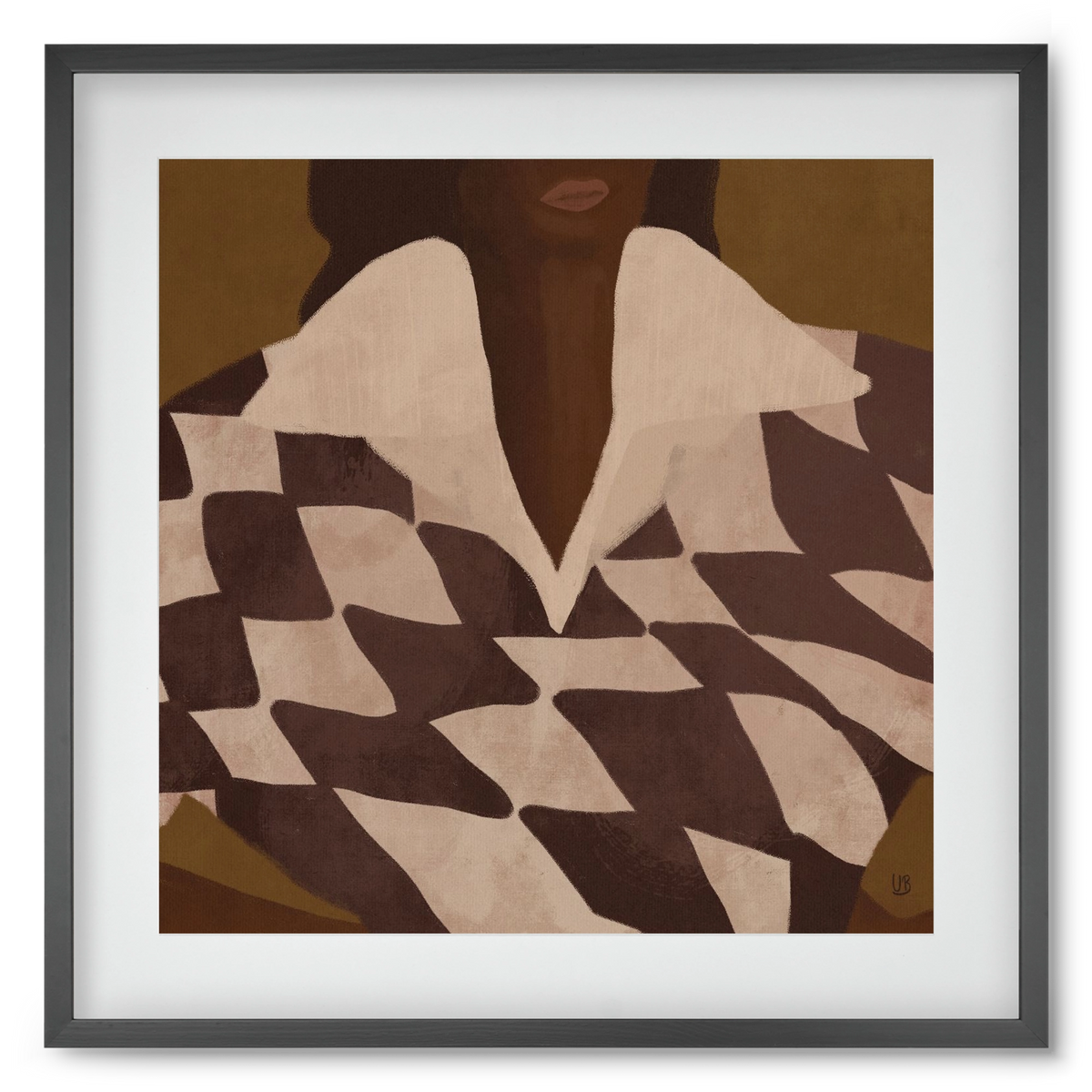 Wearing Checks, 50x50 cm (40x40 cm), Fekete keret, paszpartuval