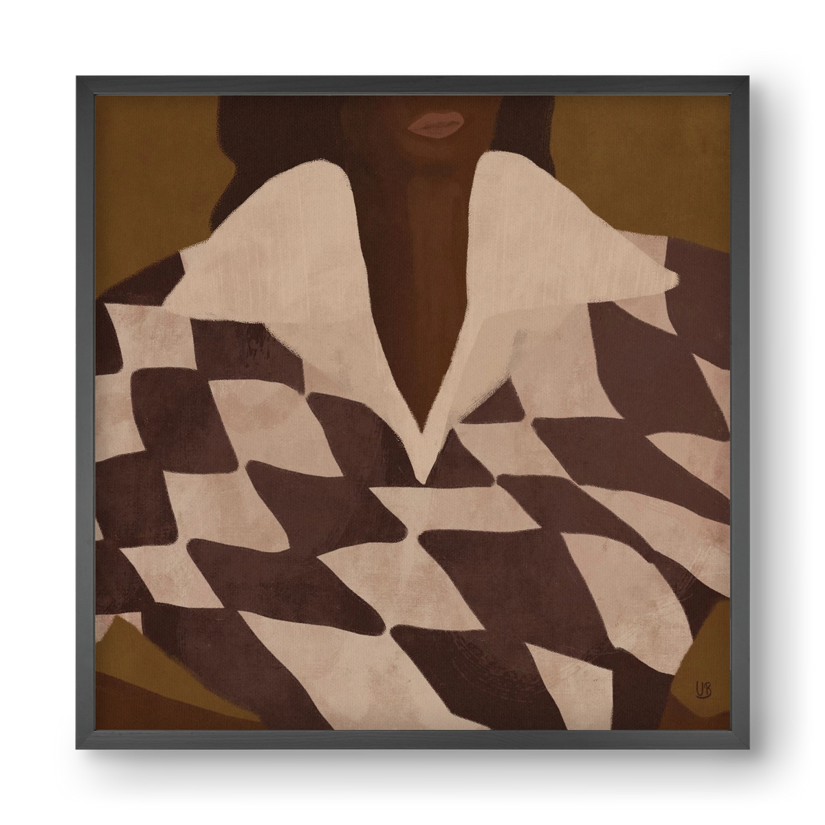 Wearing Checks, 40x40 cm (40x40 cm), Fekete keret
