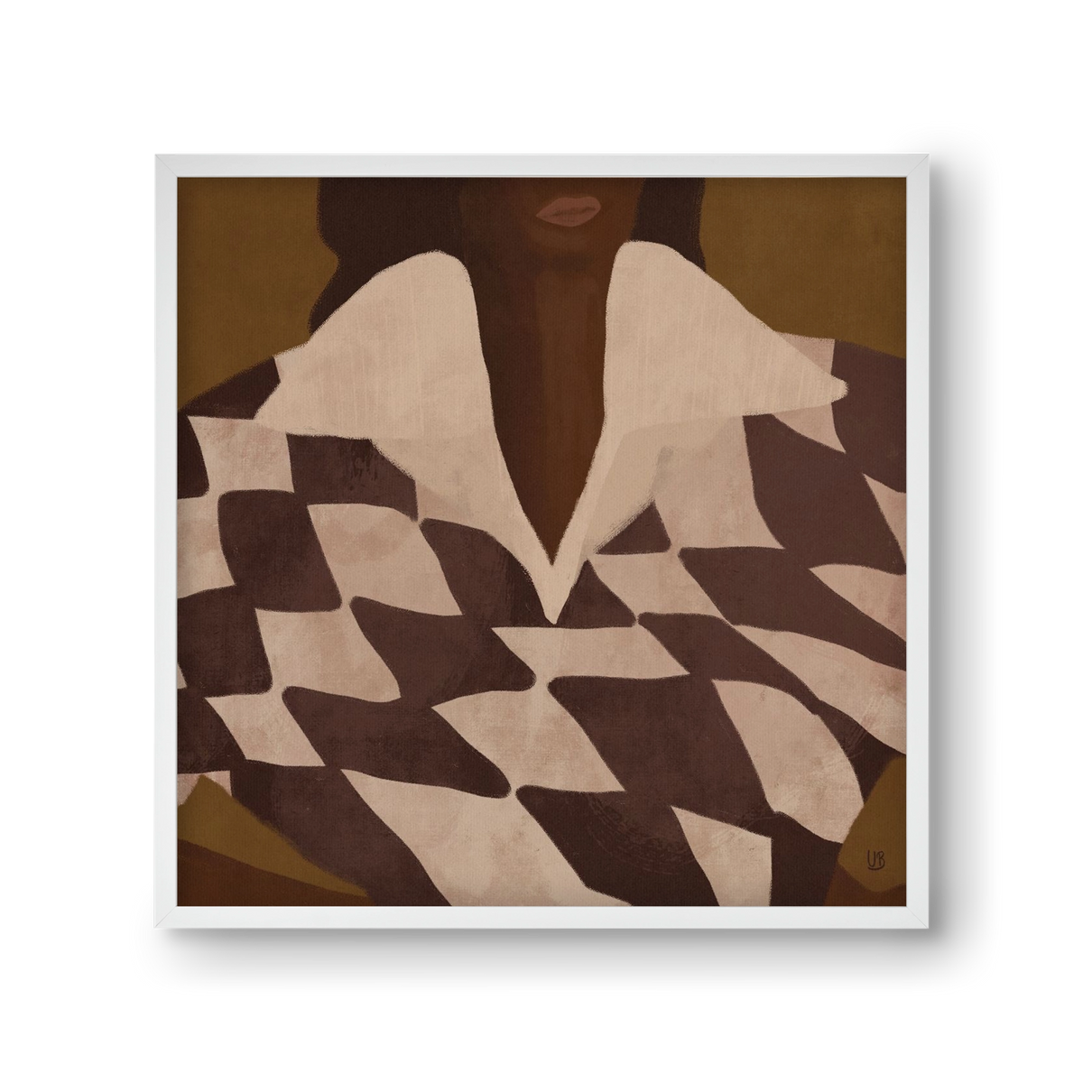 Wearing Checks, 30x30 cm (30x30 cm), Fehér keret