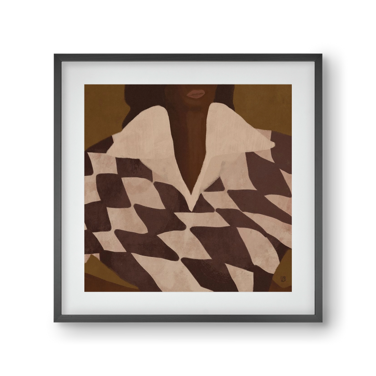 Wearing Checks, 30x30 cm (20x20 cm), Fekete keret, paszpartuval
