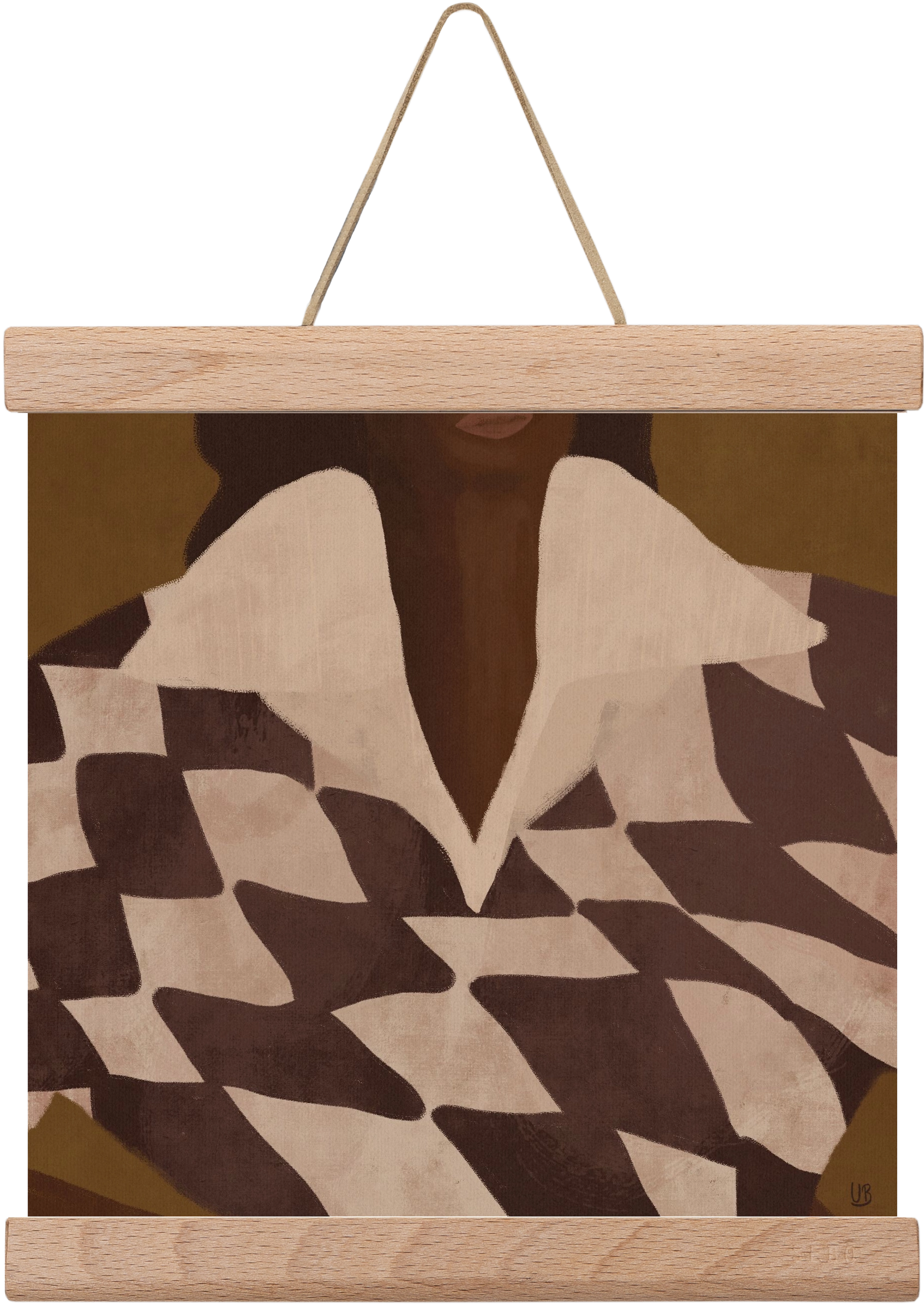 Wearing Checks, 20x20 cm (20x20 cm), Tölgy akasztó