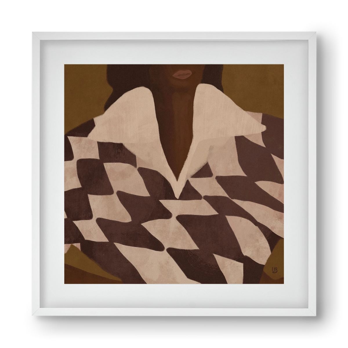 Wearing Checks, 40x40 cm (30x30 cm), Fehér keret, paszpartuval