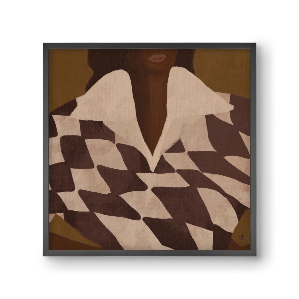 Wearing Checks, 30x30 cm (30x30 cm), Fekete keret