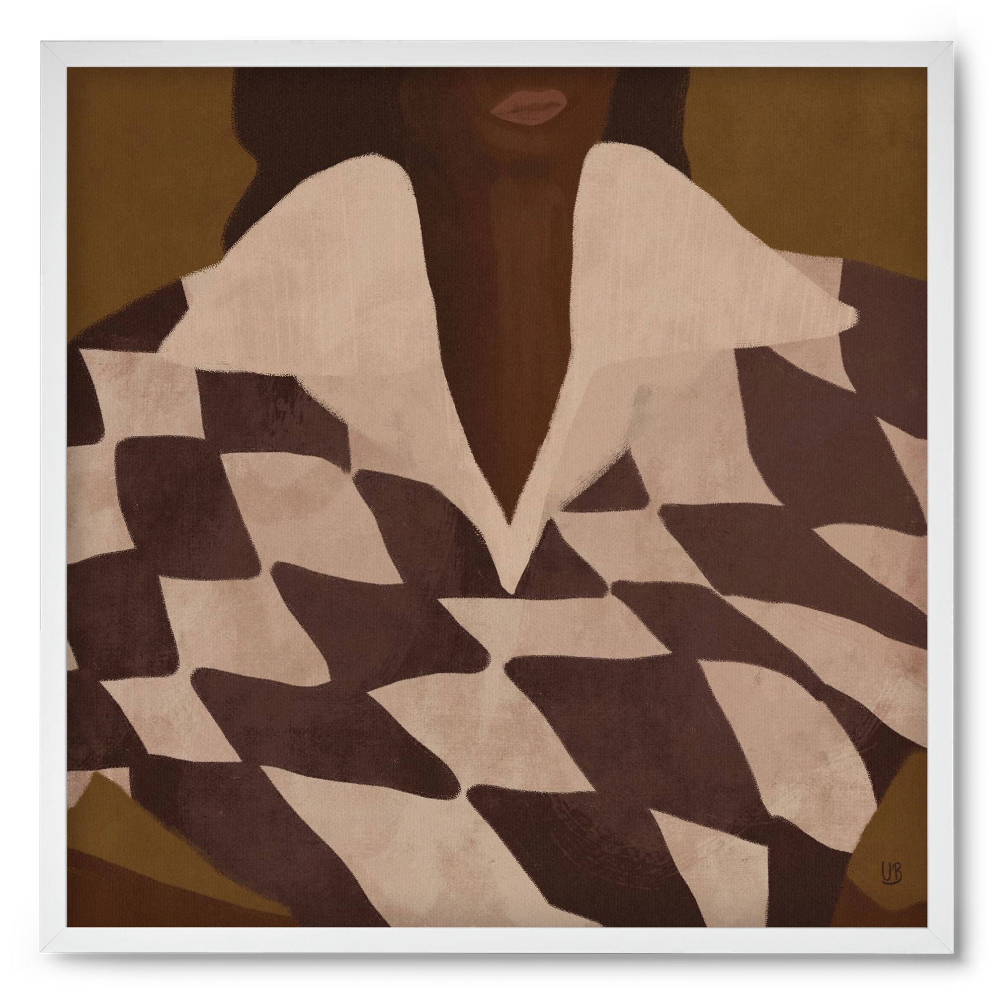 Wearing Checks, 50x50 cm (50x50 cm), Fehér keret