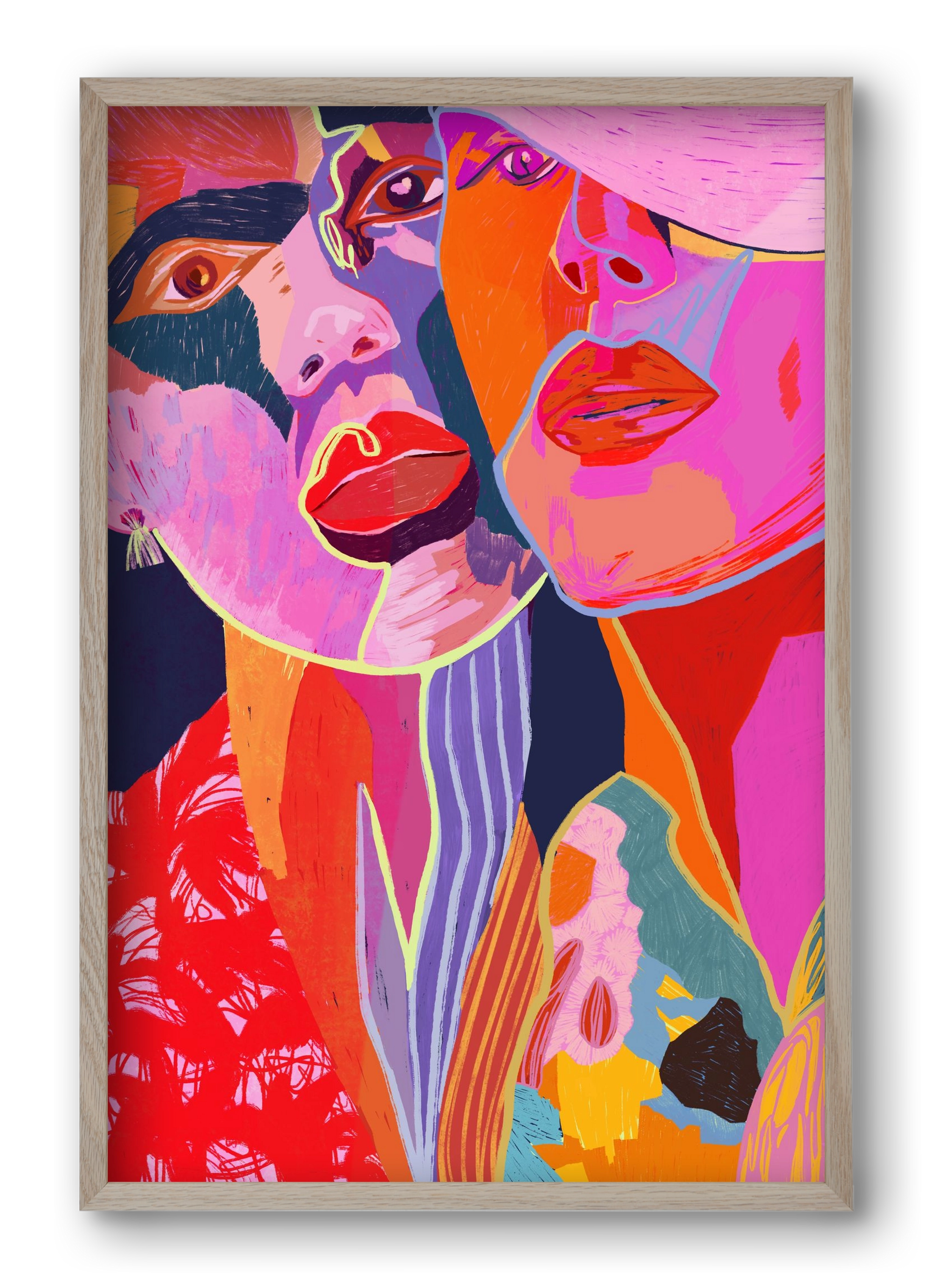 Soulmates, 40x60 cm (40x60 cm), Tölgy keret