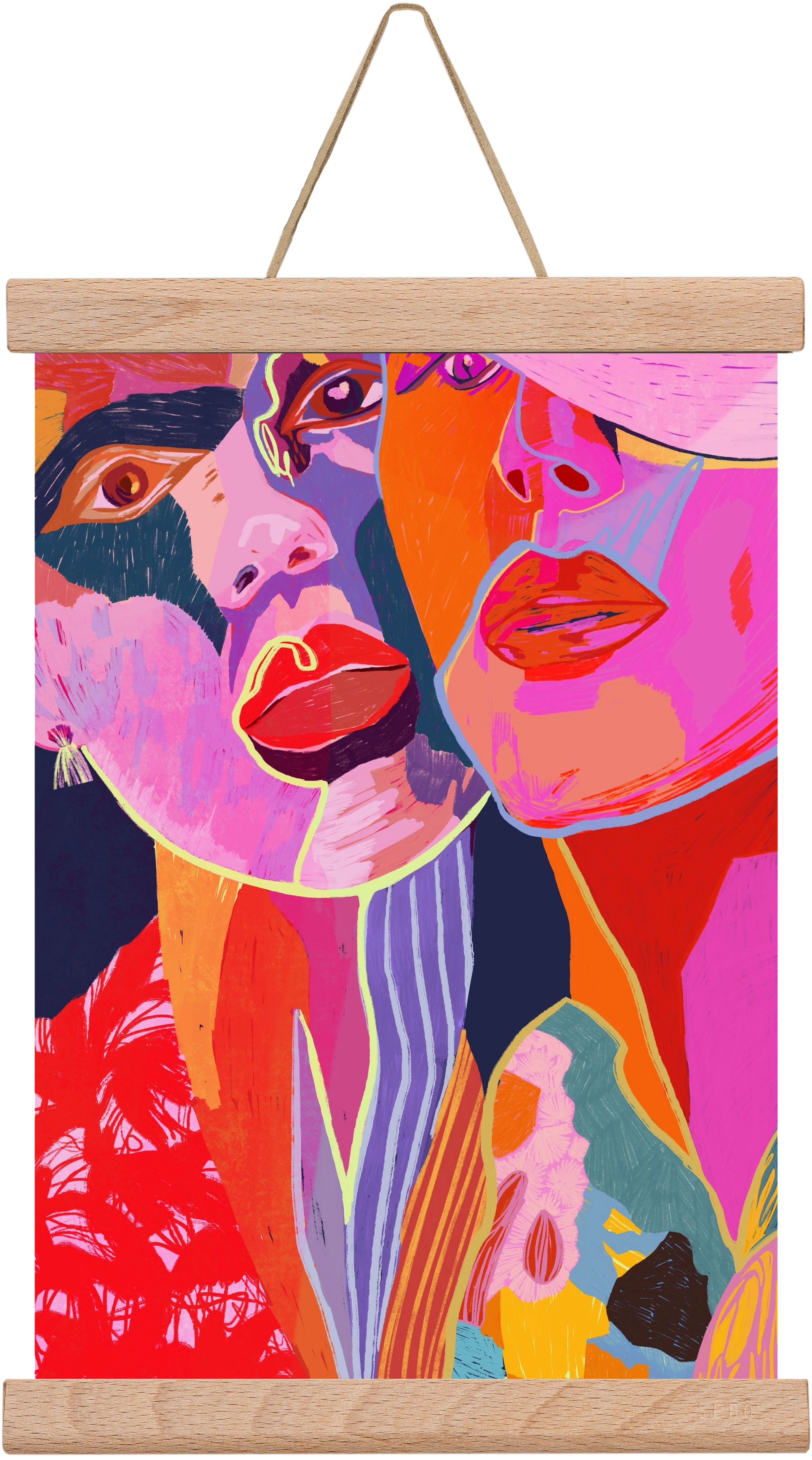 Soulmates, 20x30 cm (20x30 cm), Tölgy akasztó