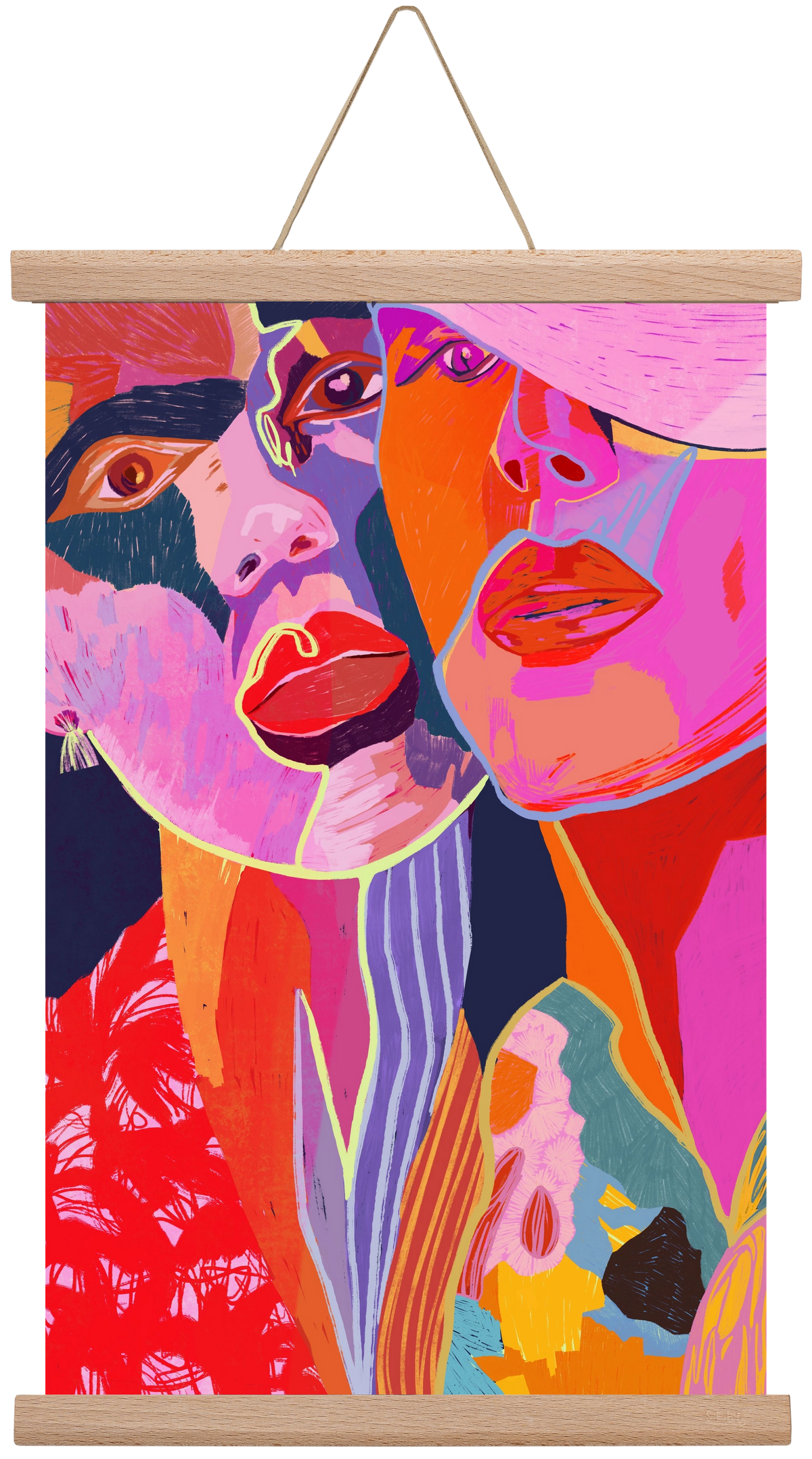 Soulmates, 30x45 cm (30x45 cm), Tölgy akasztó