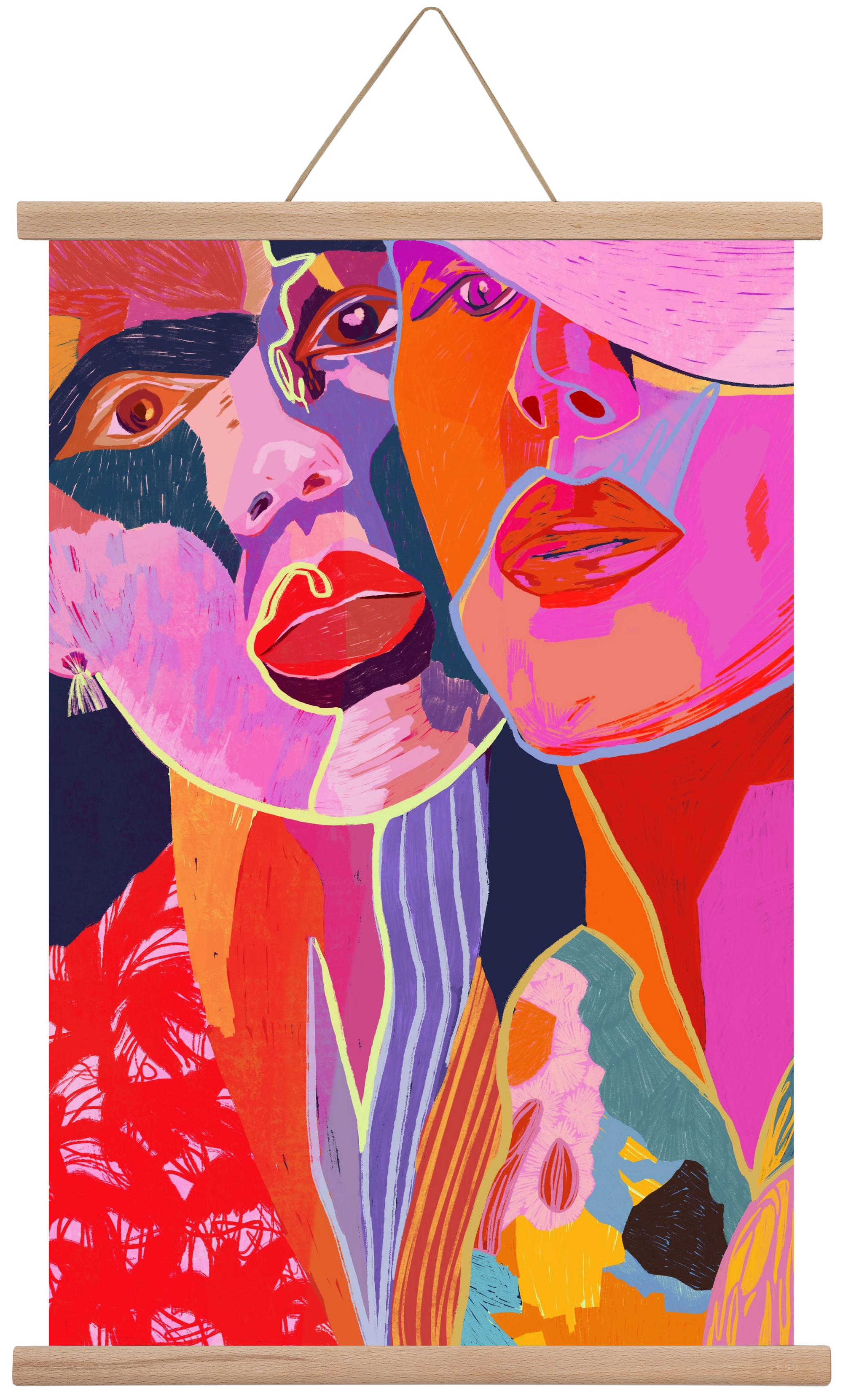 Soulmates, 40x60 cm (40x60 cm), Tölgy akasztó