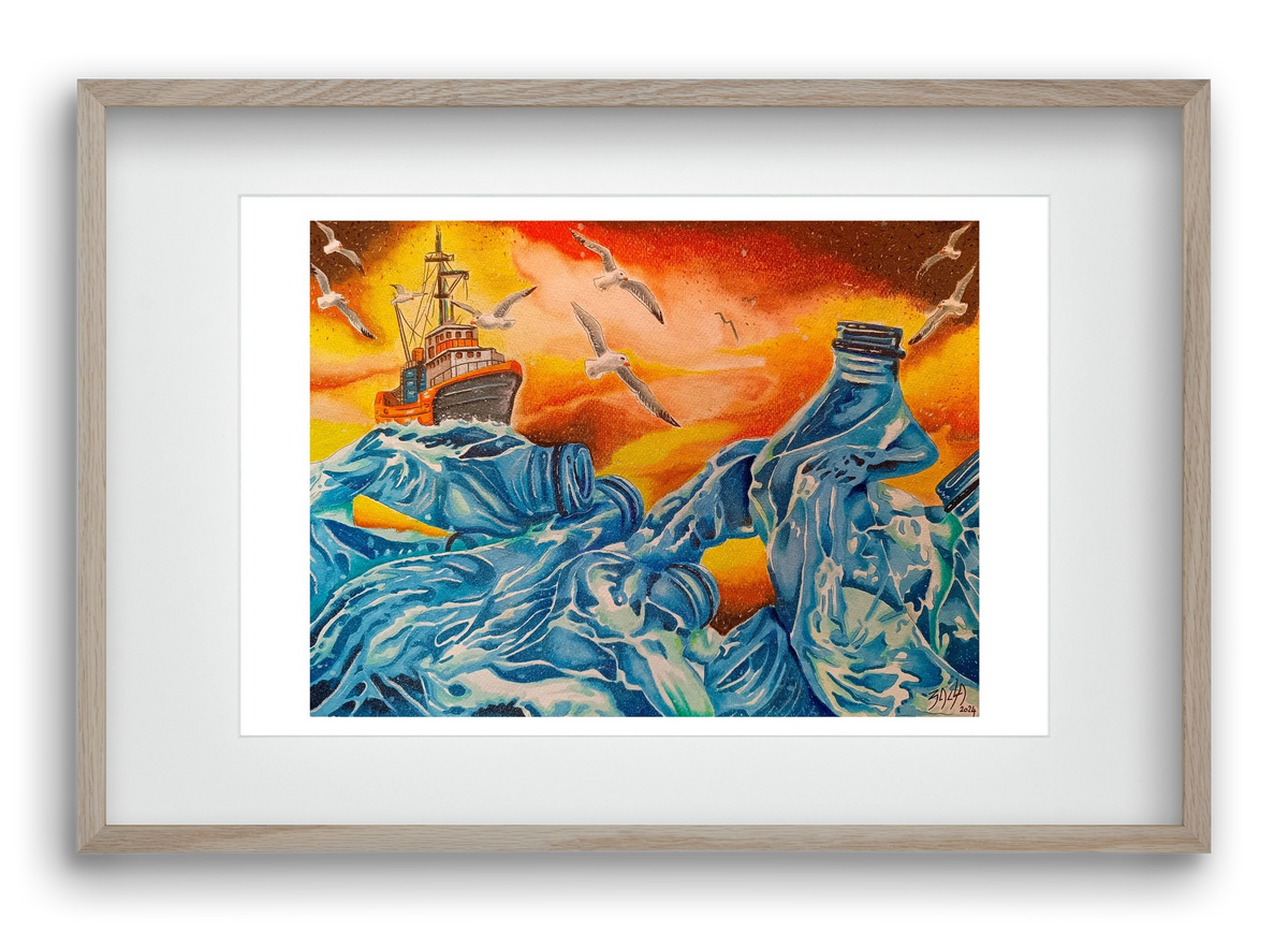 Plastic, 60x40 cm (45x30 cm), Tölgy keret, paszpartuval