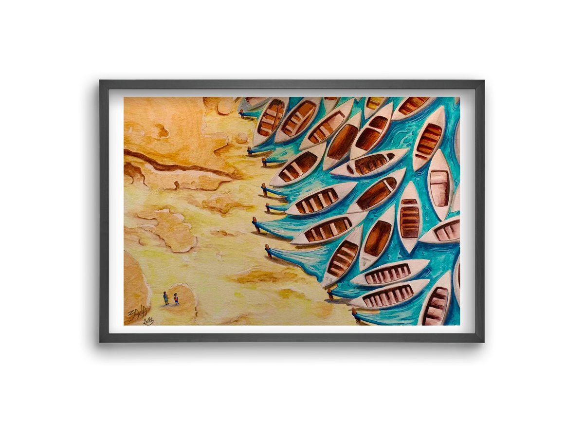 water, 30x20 cm (30x20 cm), Fekete keret
