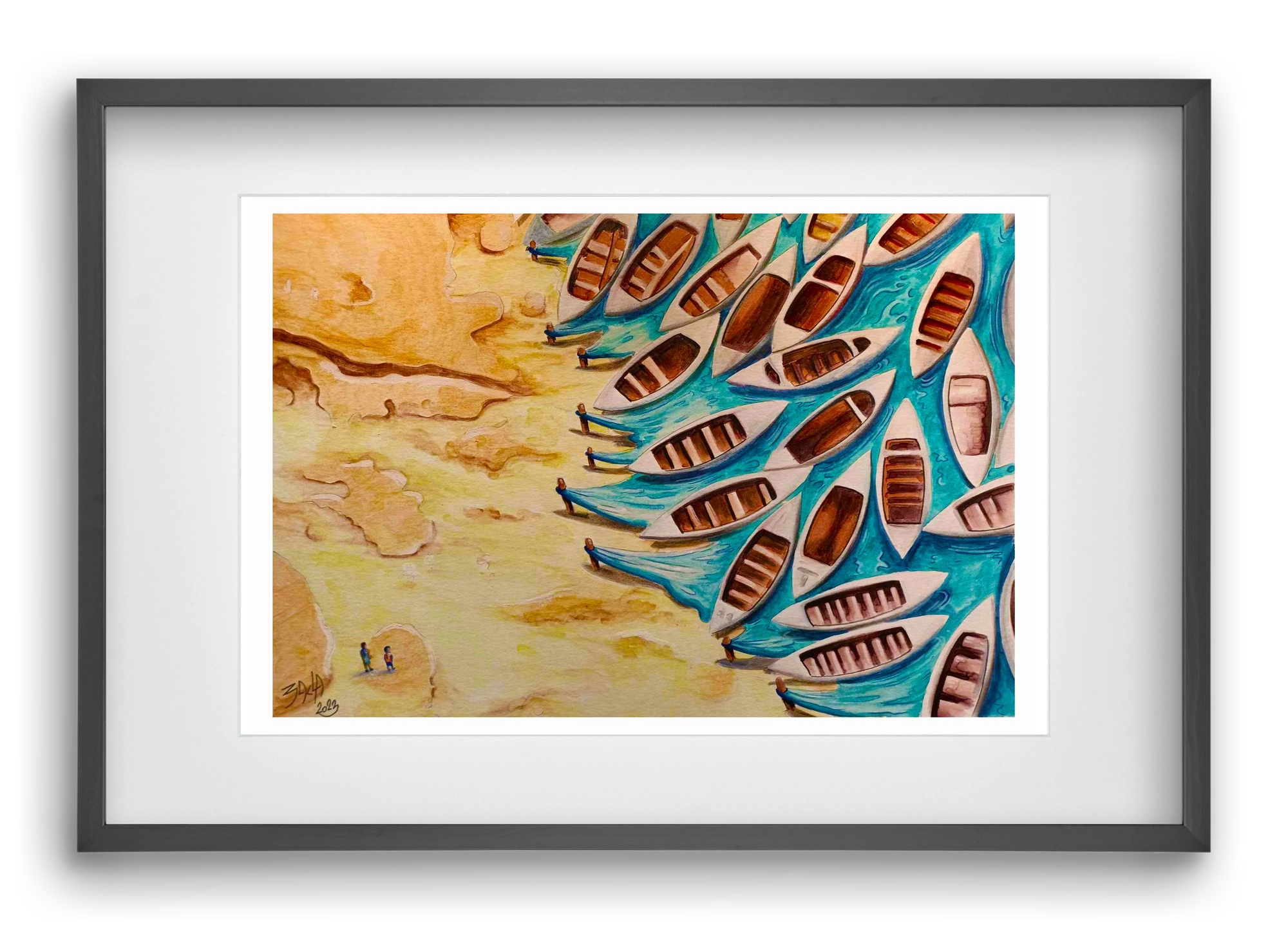 water, 60x40 cm (45x30 cm), Fekete keret, paszpartuval