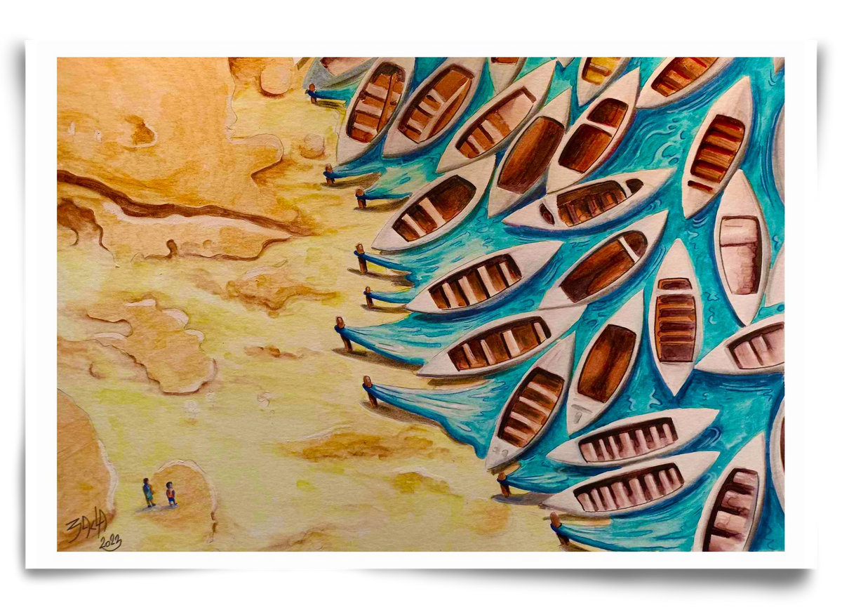 water, 90x60 cm, Keret nélkül