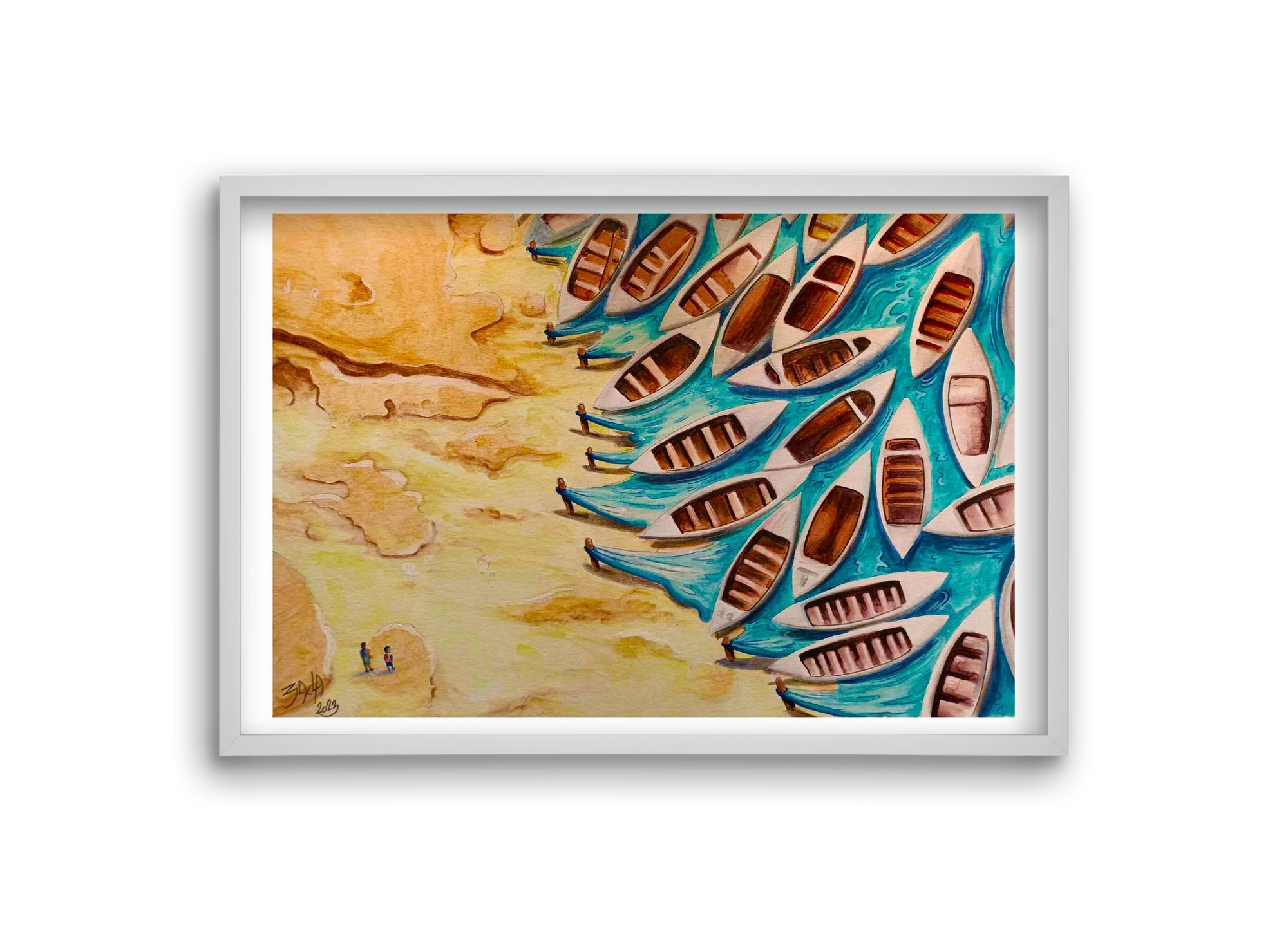water, 30x20 cm (30x20 cm), Fehér keret