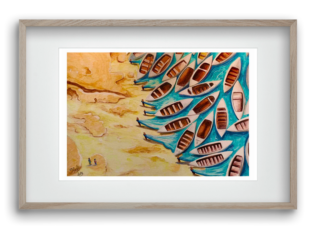 water, 60x40 cm (45x30 cm), Tölgy keret, paszpartuval