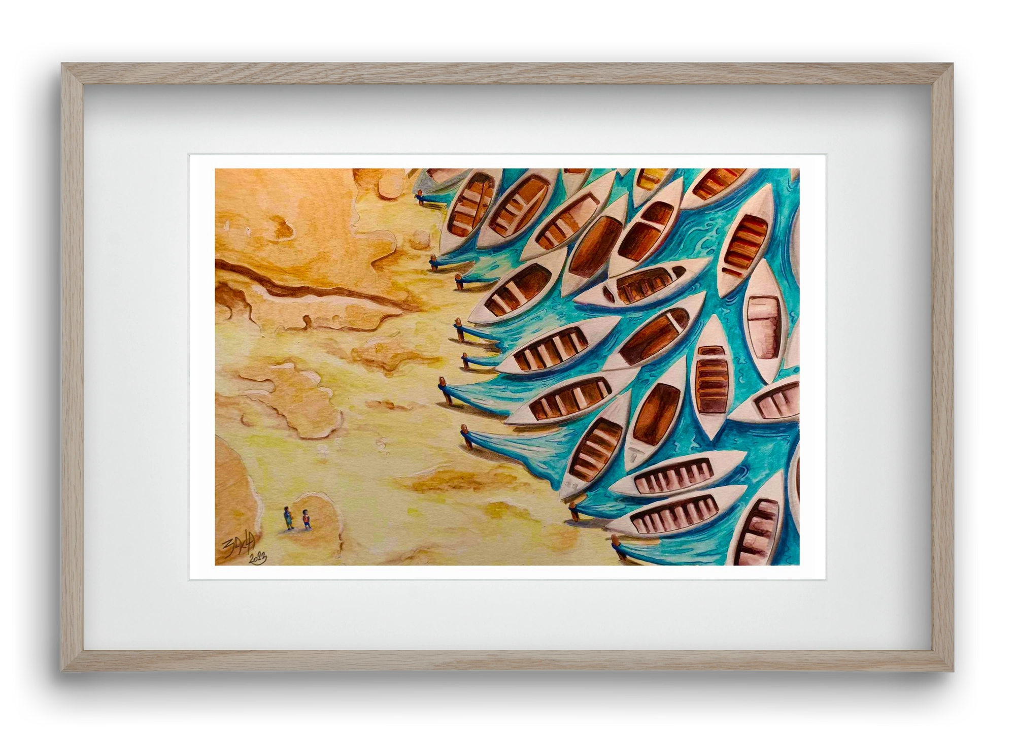 water, 60x40 cm (45x30 cm), Tölgy keret, paszpartuval