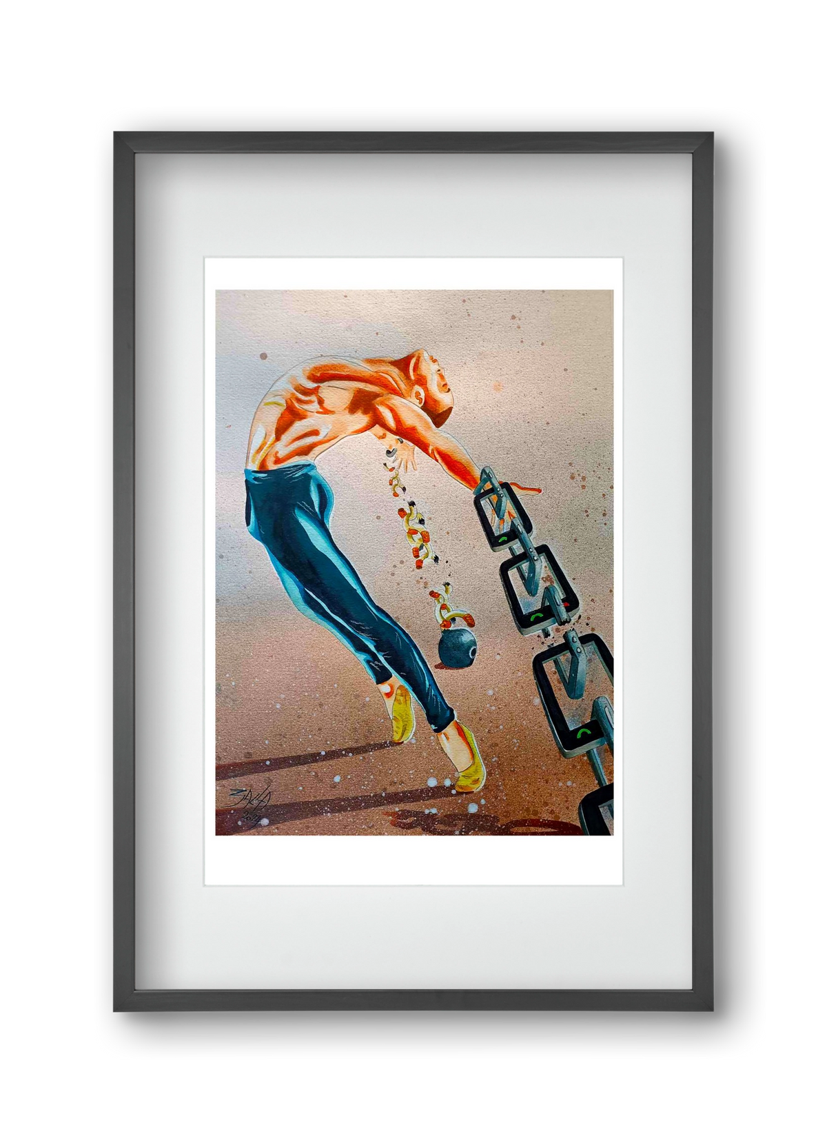 dependence, 30x45 cm (20x30 cm), Fekete keret, paszpartuval