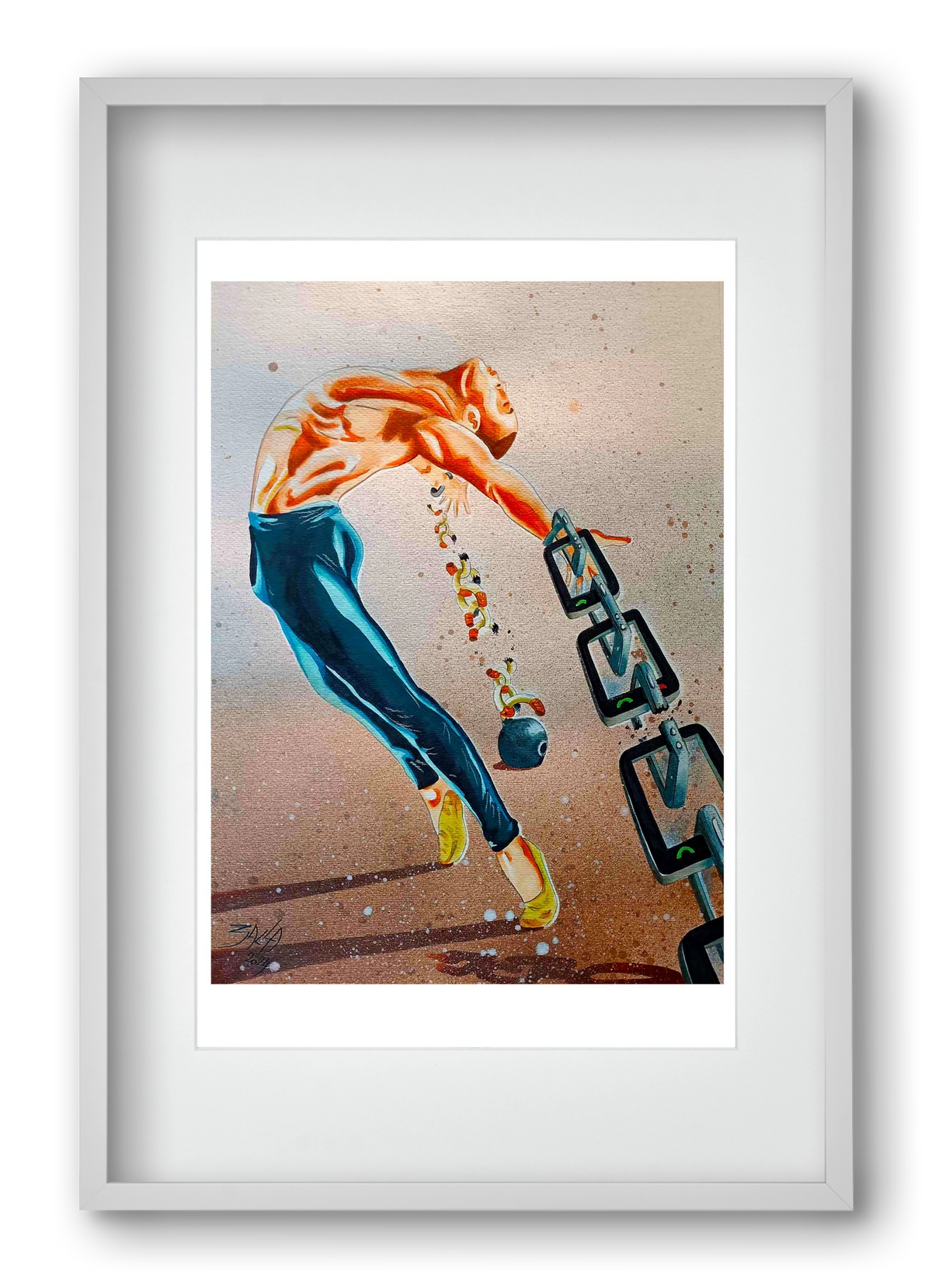 dependence, 40x60 cm (30x45 cm), Fehér keret, paszpartuval