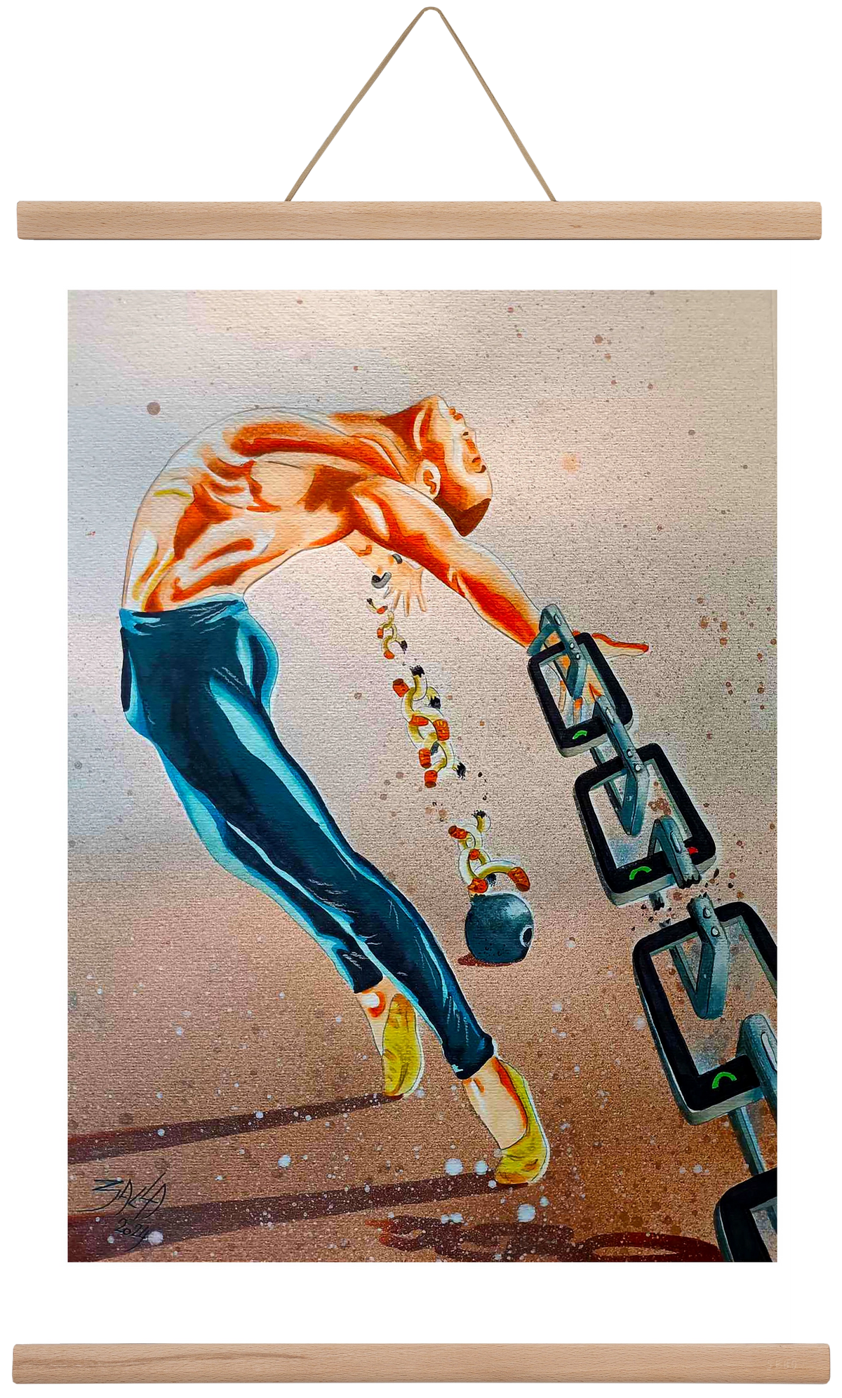 dependence, 40x60 cm (40x60 cm), Tölgy akasztó