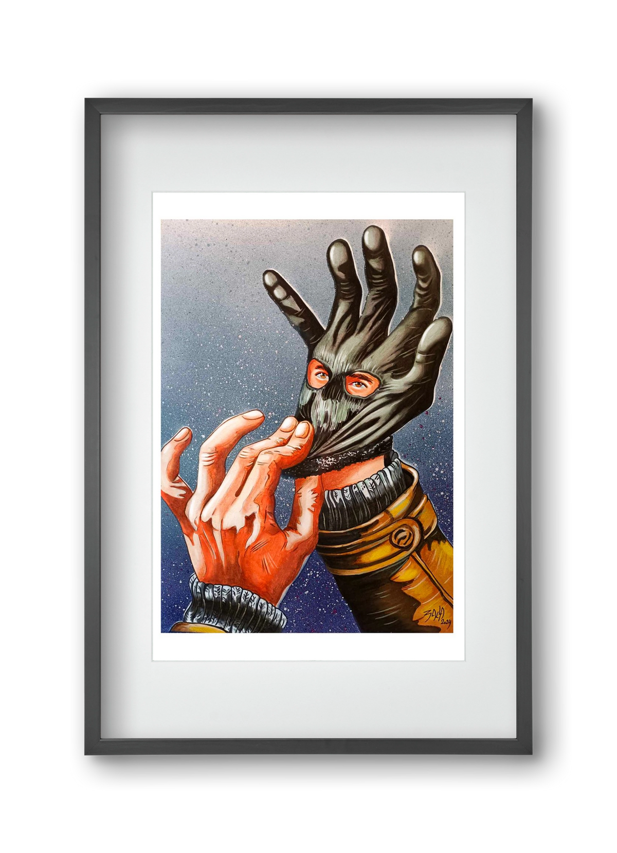 online terror, 30x45 cm (20x30 cm), Fekete keret, paszpartuval