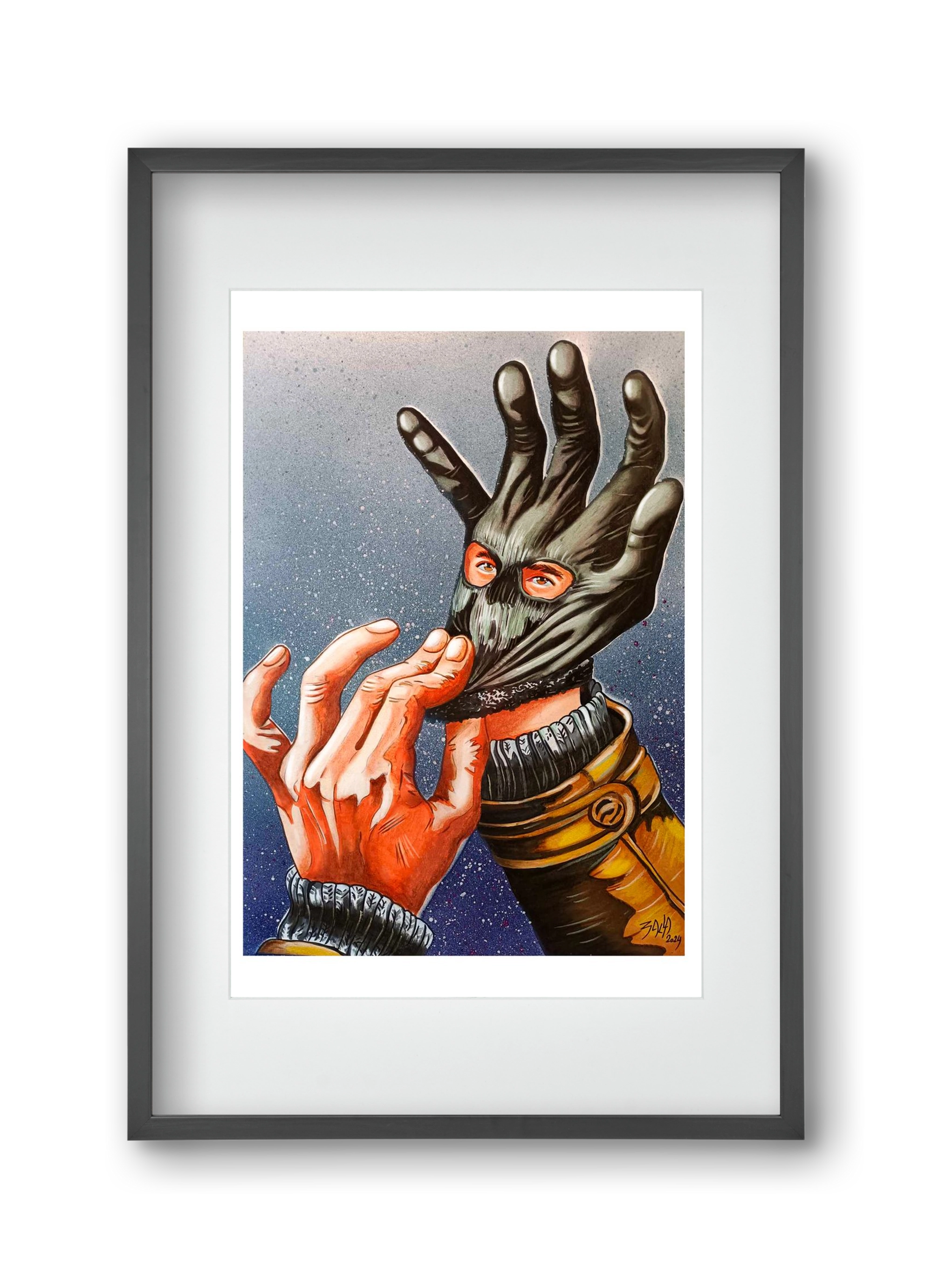 online terror, 30x45 cm (20x30 cm), Fekete keret, paszpartuval