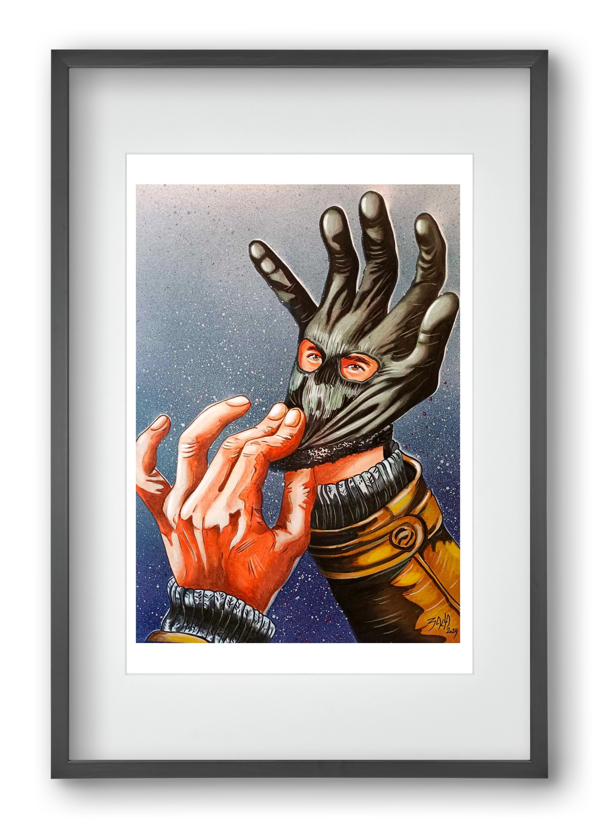 online terror, 40x60 cm (30x45 cm), Fekete keret, paszpartuval