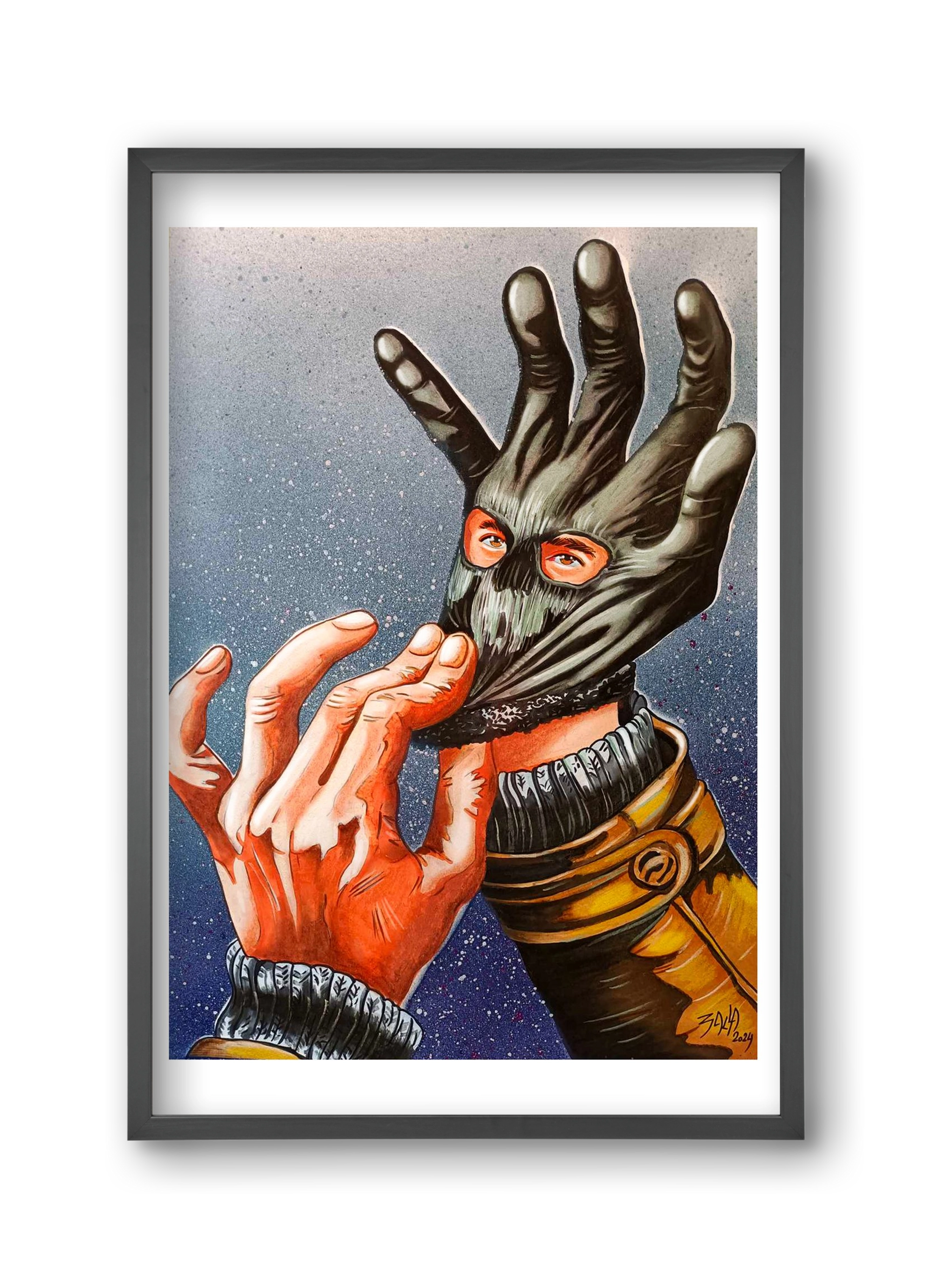 online terror, 30x45 cm (30x45 cm), Fekete keret
