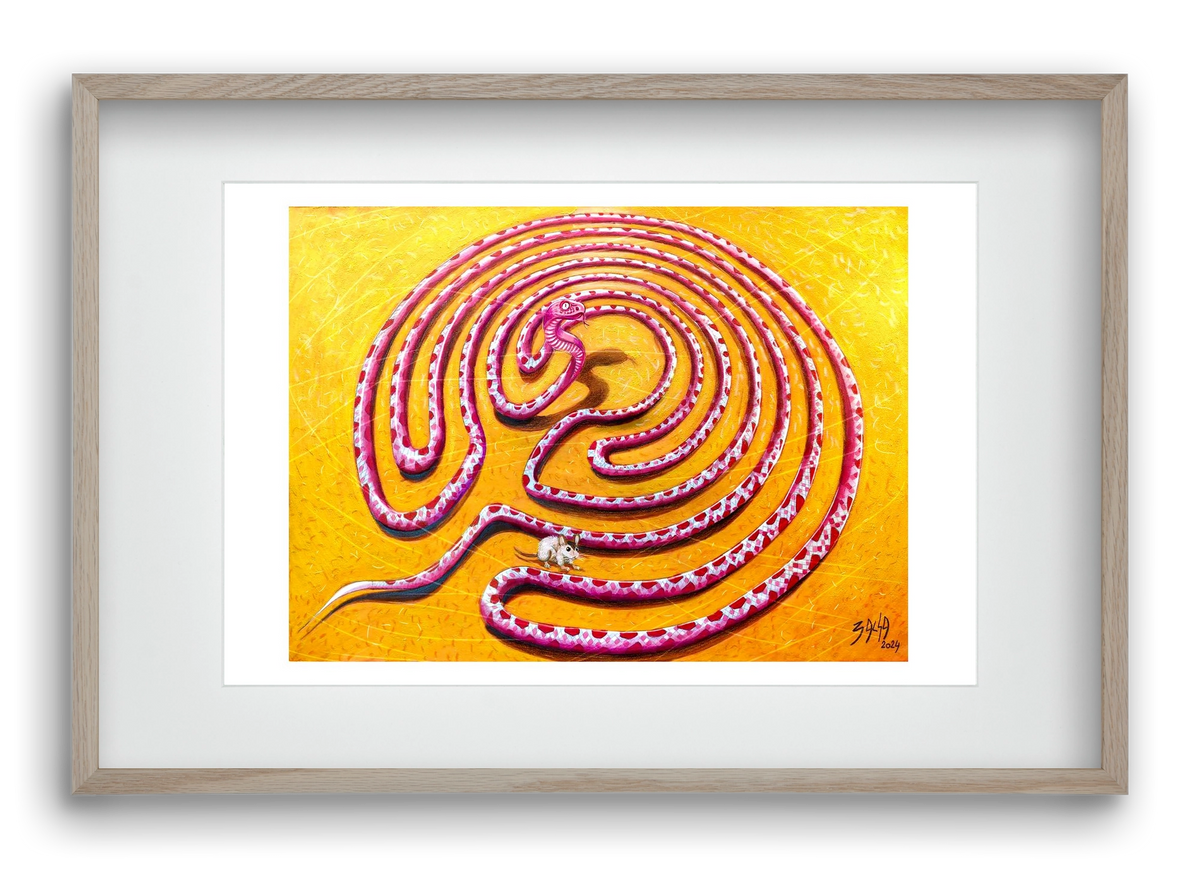 tévút, 60x40 cm (45x30 cm), Tölgy keret, paszpartuval