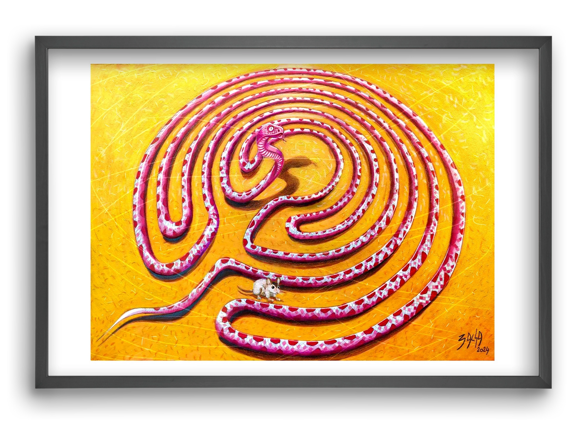 tévút, 60x40 cm (60x40 cm), Fekete keret